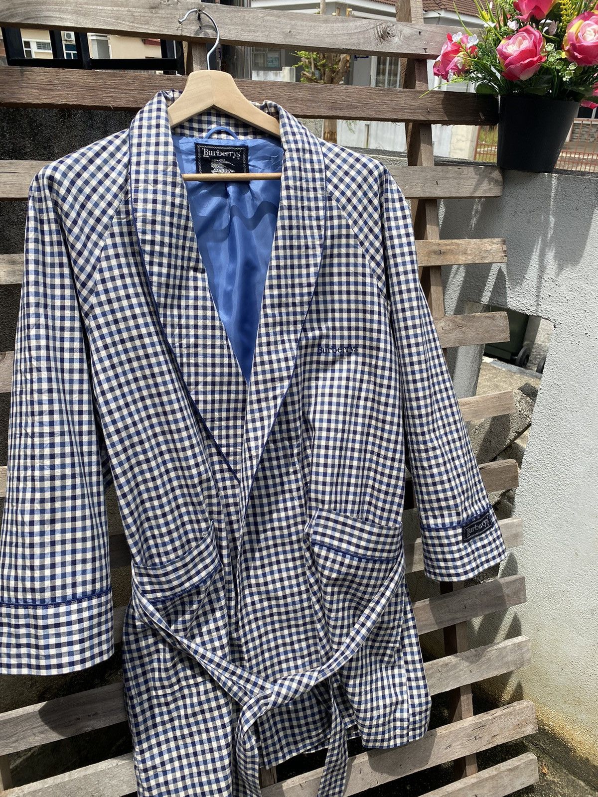 Burberry 🔥 Rare 🔥 Burberrys Coat Gown Long Buttonless Logo Embroidery Size US L / EU 52-54 / 3 - 5 Thumbnail