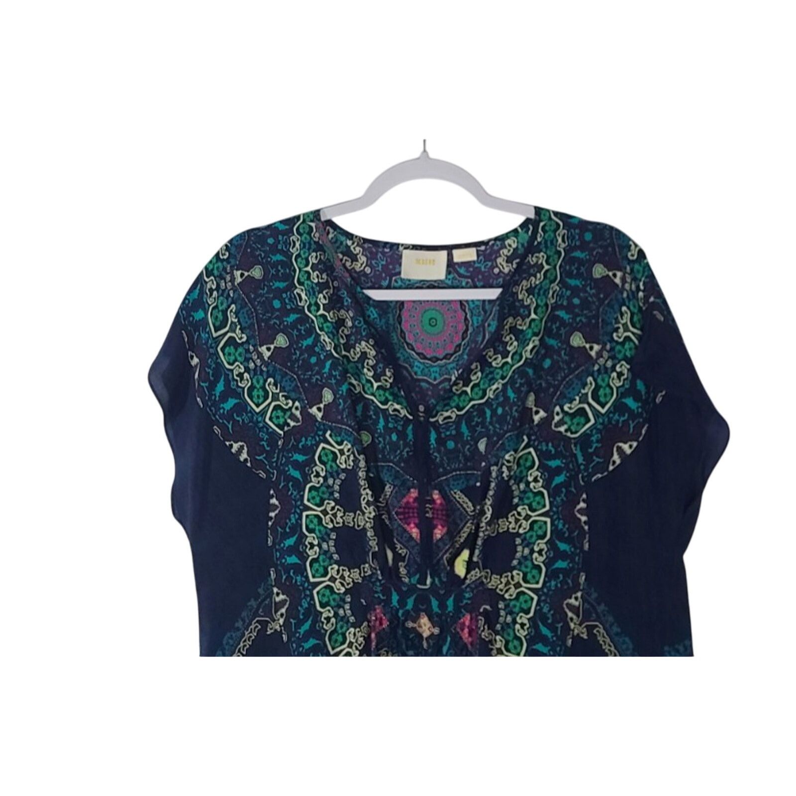 Anthropologie Anthropologie Maeve Geometric Medallion Silk Dress XS Size XS / US 0-2 / IT 36-38 - 4 Thumbnail
