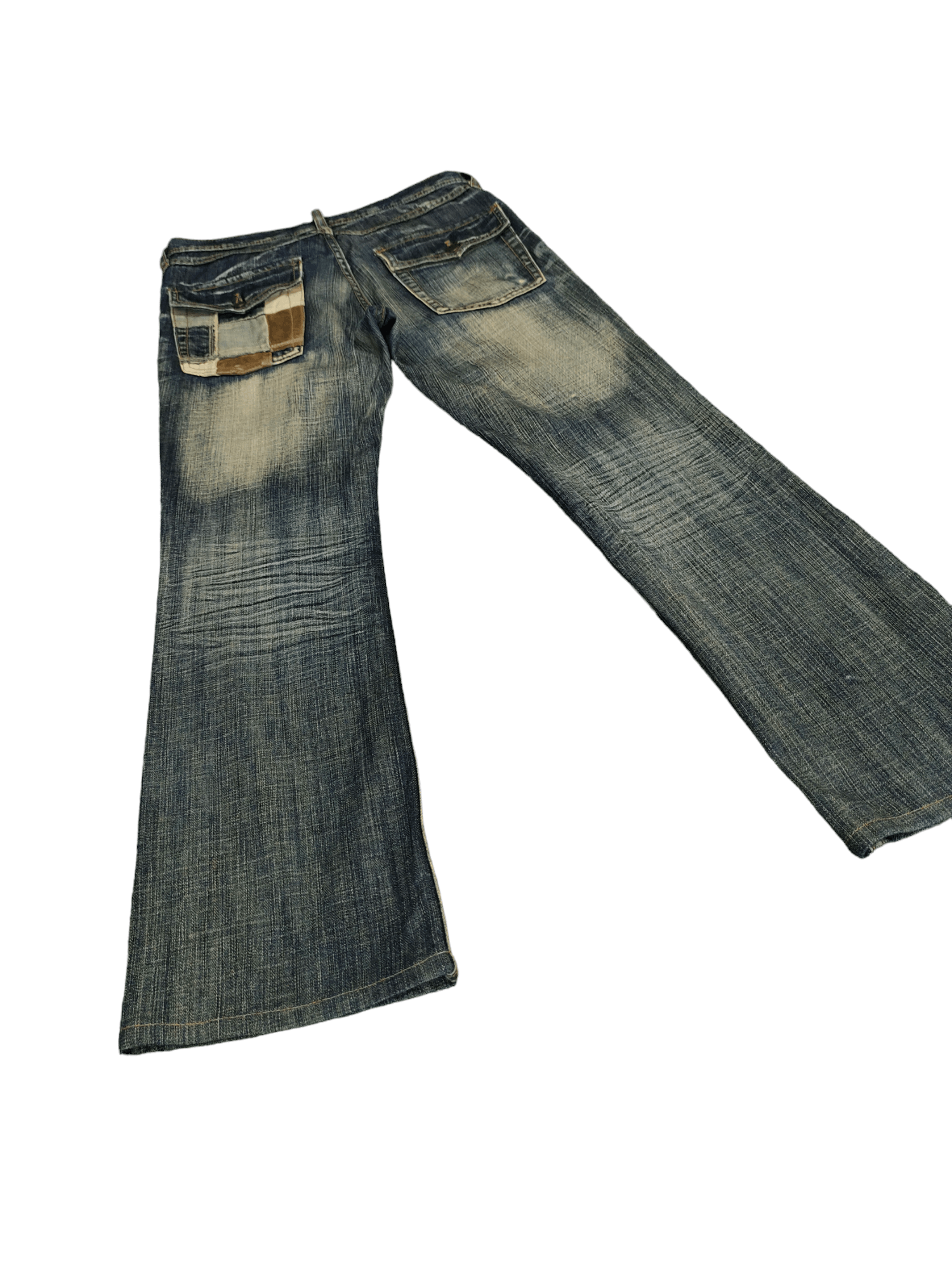 If Six Was Nine Flare Jean Different Rupert Leather Patchwork Pocket Bootcut Size US 30 / EU 46 - 3 Thumbnail