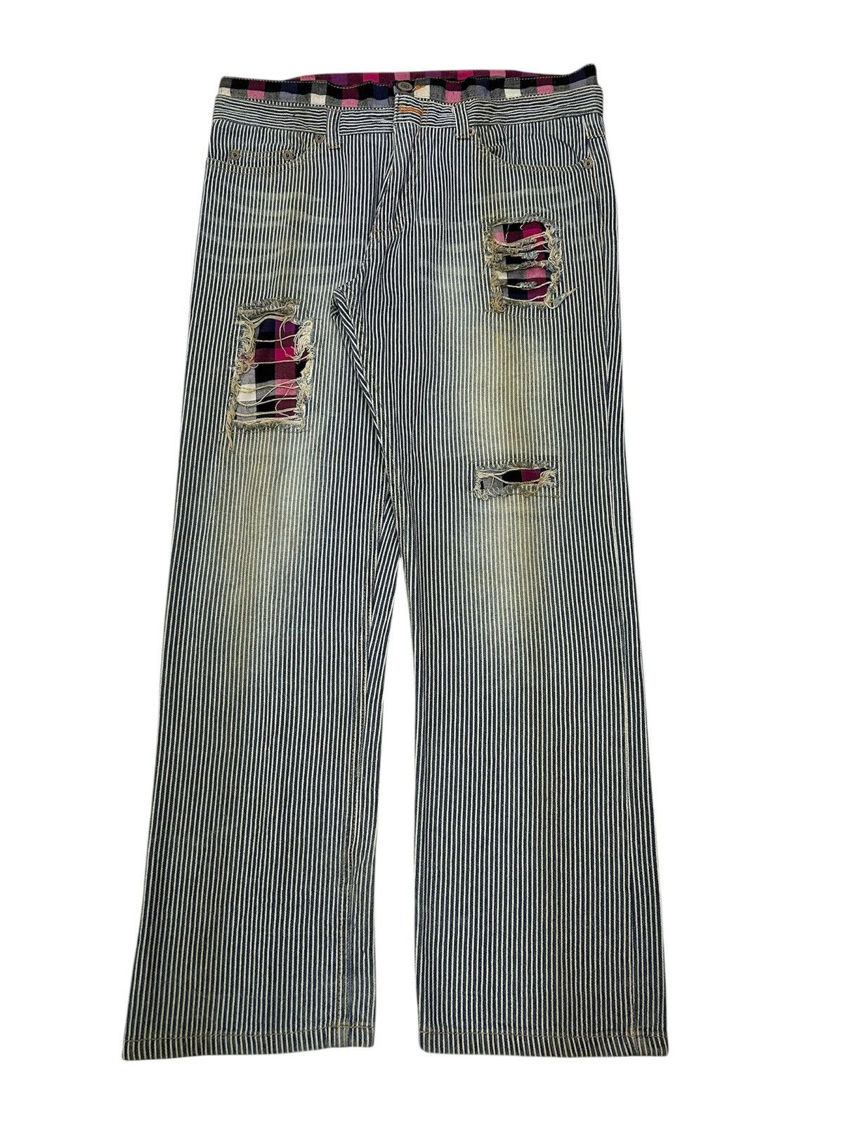 Japanese Brand Japanese Hickory Denim With Punk Motifs Lining Distressed Size US 36 / EU 52 - 2 Thumbnail