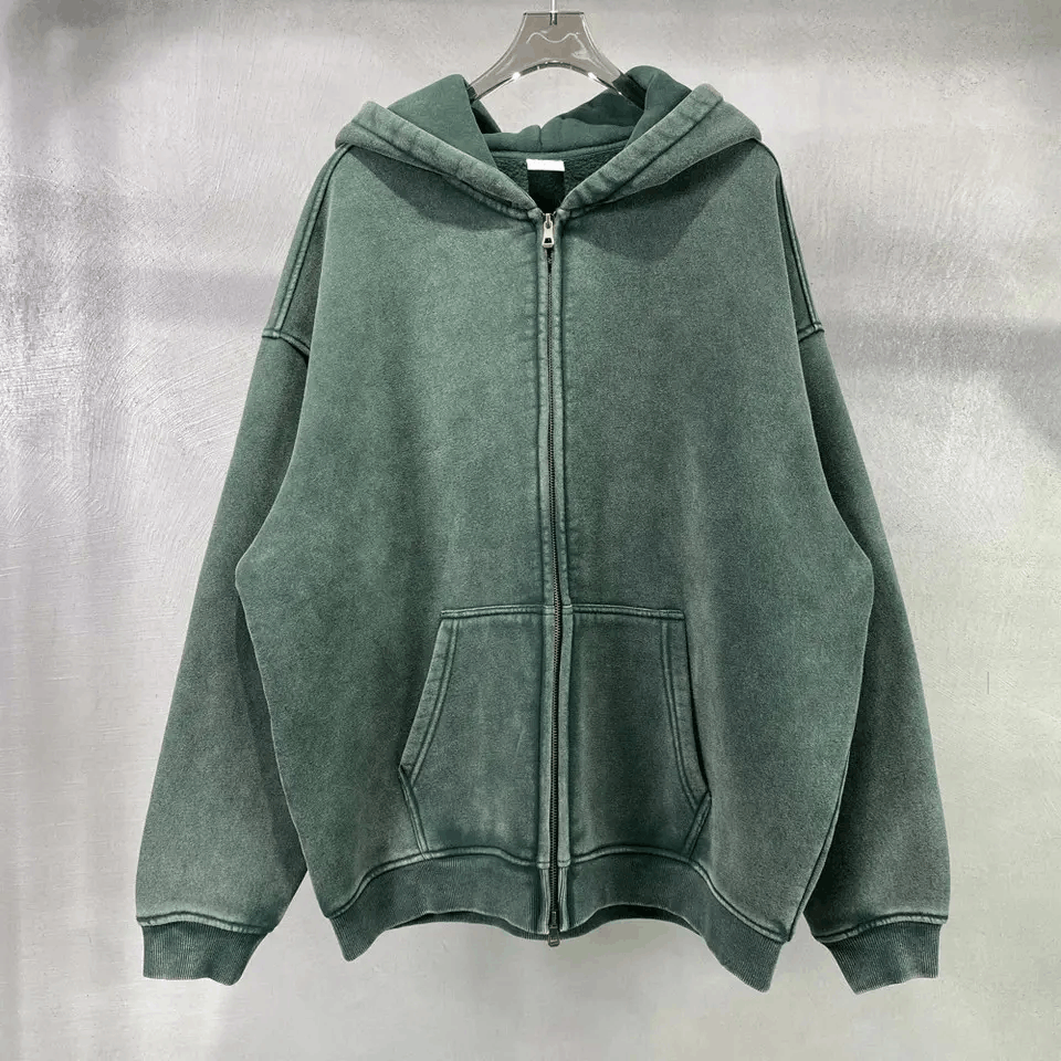 Japanese Brand × Vintage Green Batik Fleece Zippered Hoodie Size US XL / EU 56 / 4 - 1 Thumbnail