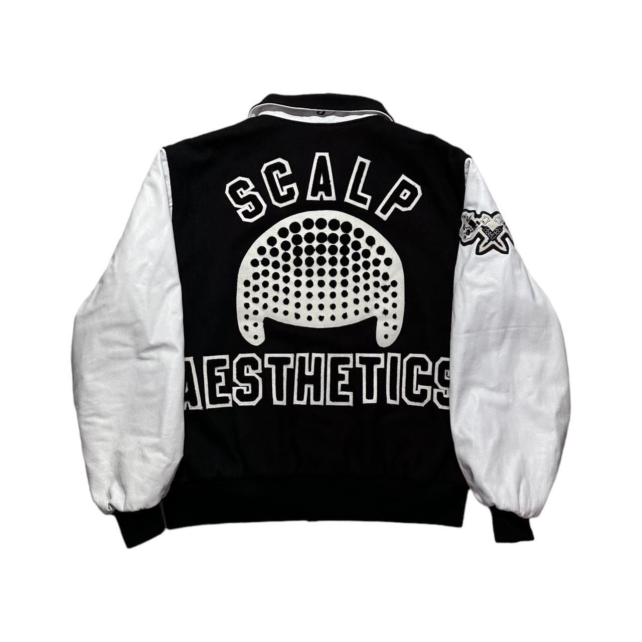 Image of Vintage Scalp Aesthetics Varsity Jacket in Black, Men's (Size XL)