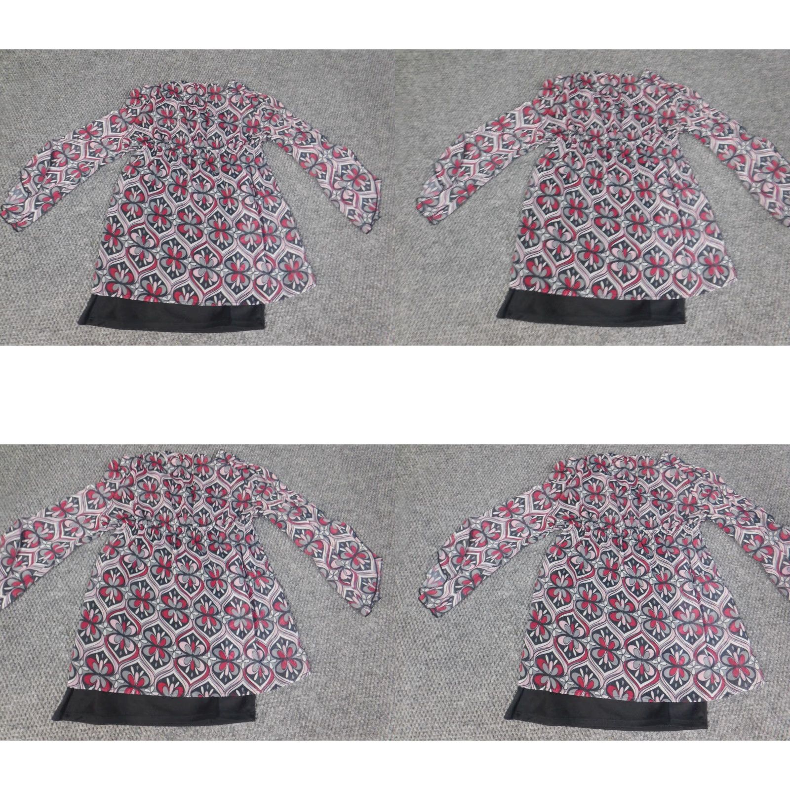 Vintage Iz Byer Blouse Women L Red Crew Neck Cap Sleeve Pullover Casual Geometric Pattern Size L / US 10 / IT 46 - 8 Thumbnail