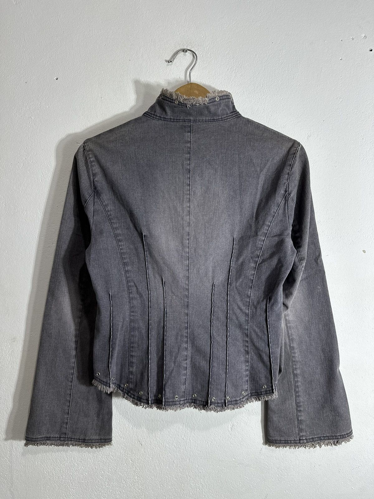 ADONISER MOHAIR CROPPED DISTRESSED JACKET FLARED SLEEVE