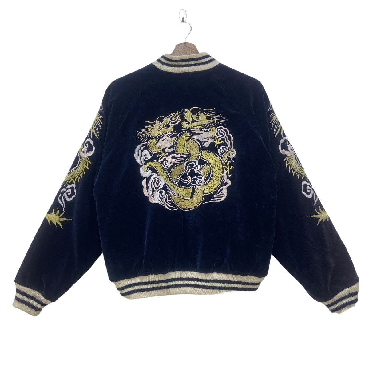 Japanese Brand Vintage Houston Navy Velvet Sukajan Souvenir Jacket Size US S / EU 44-46 / 1 - 3 Thumbnail