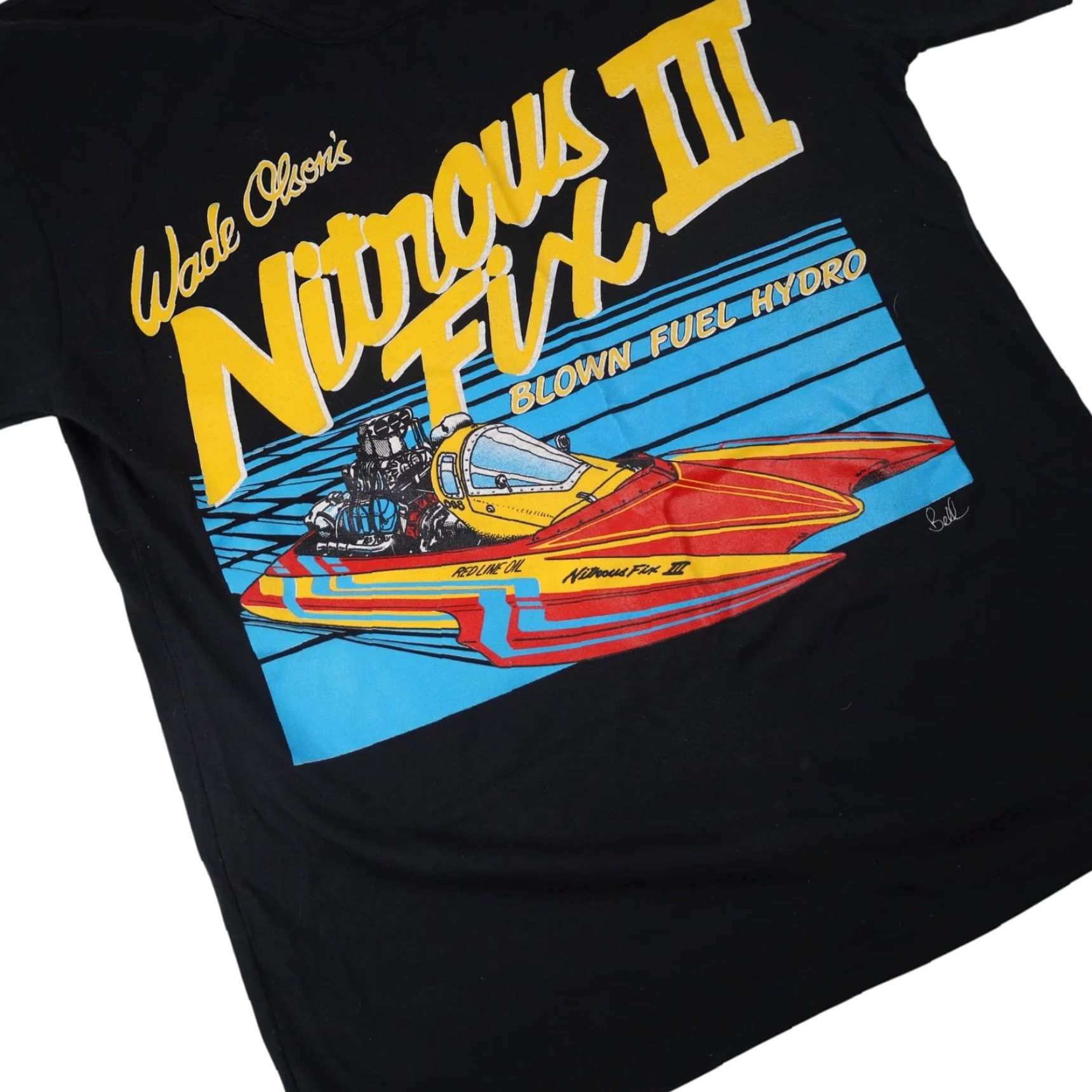 Vintage VINTAGE Wade Olsons Nitrous Fix III Mens Medium Black T Shirt Hydroplane Graphic Shirt Size US M / EU 48-50 / 2 - 3 Thumbnail