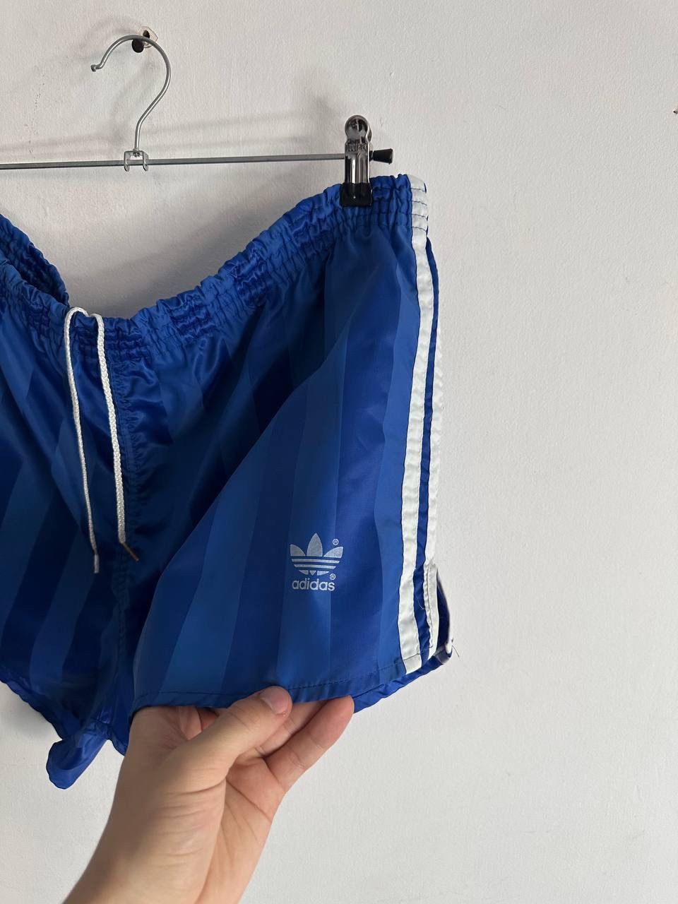 Adidas Vintage adidas 90s West Germany Shorts Blue Striped Nylon Size US 36 / EU 52 - 2 Thumbnail