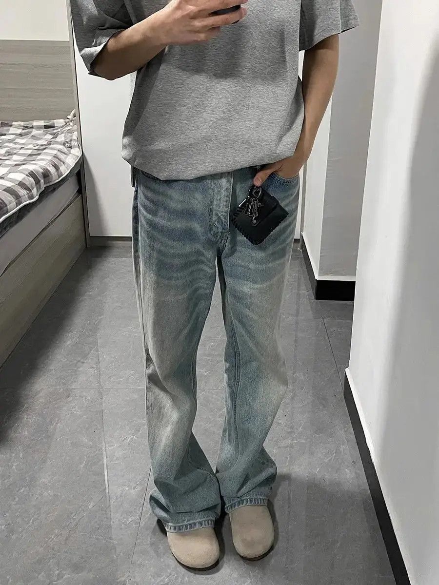 Japanese Brand × Jean Loose straight washed micro flared jeans Size US 30 / EU 46 - 5 Thumbnail