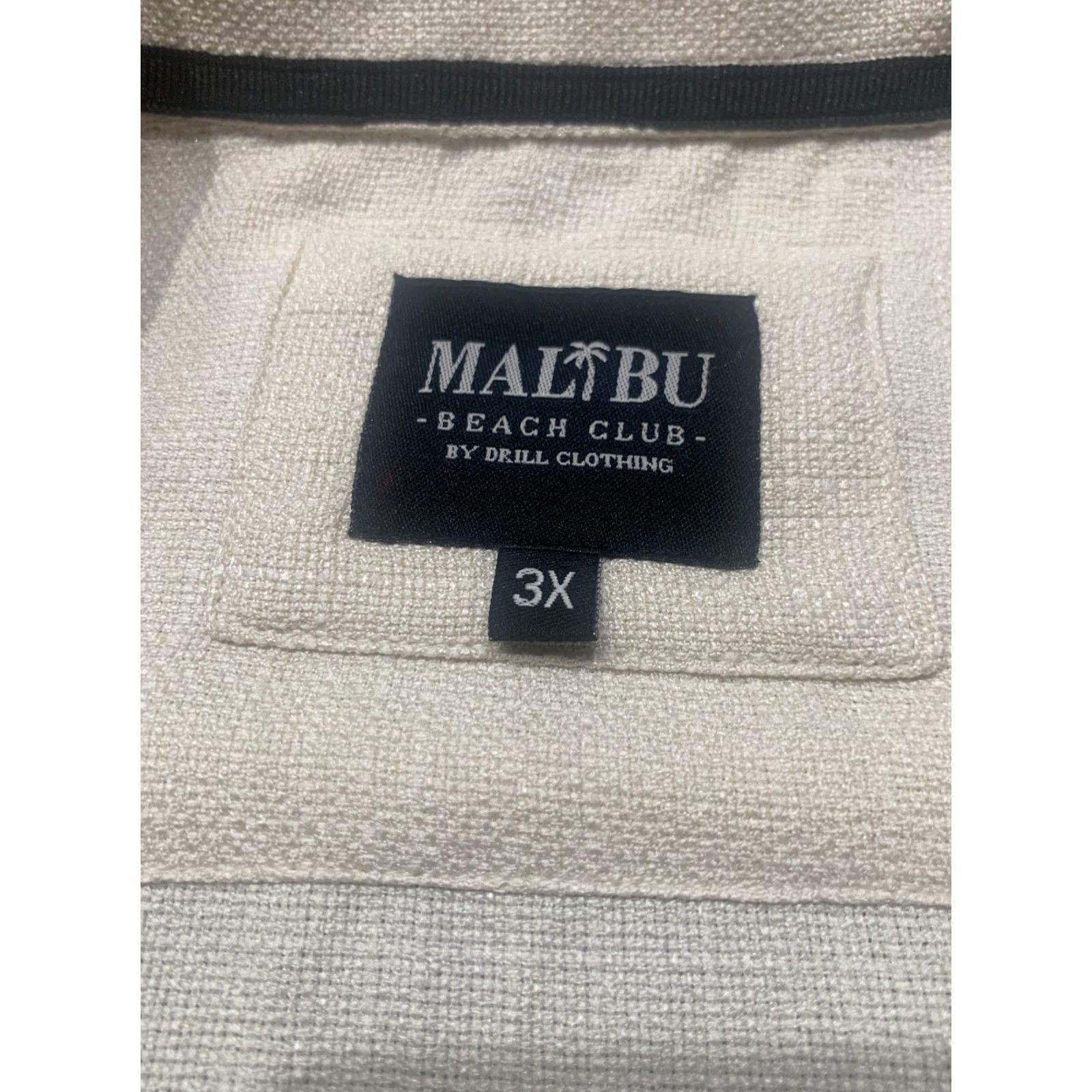 Vintage Malibu Beach Club Linen Look Polyester Golf Shirt 3X 3XL Textured Lightweight Size Beige Regular Long Sleeve Button-Up Men Size US XXL / EU 58 / 5 - 7 Thumbnail