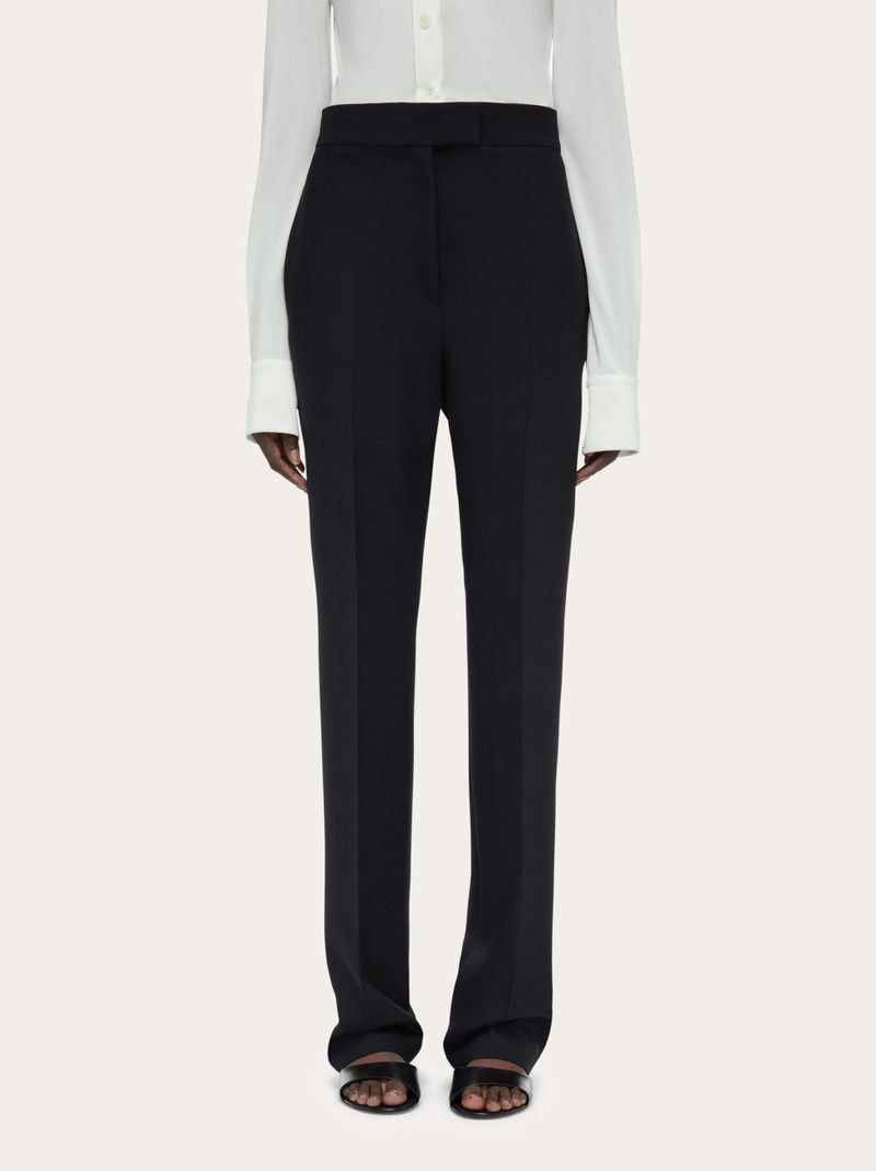 Salvatore Ferragamo o1s1rm0526 Press Crease Hi Rise Pant in Black Size 25" / US 0 / IT 36 - 2 Thumbnail