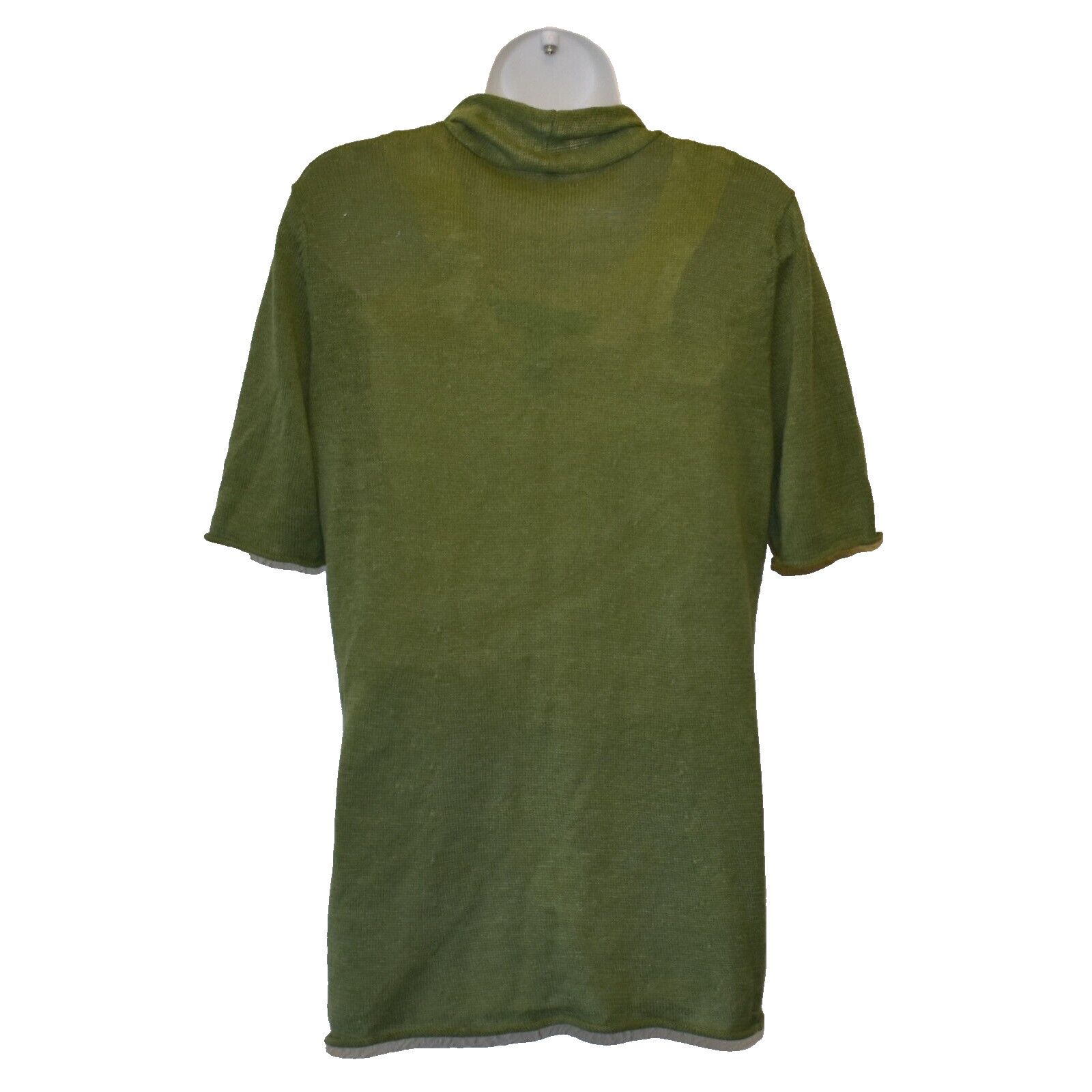 Eileen Fisher EILEEN FISHER Green Linen Knit Short Sleeve Cardigan Size S Size S / US 4 / IT 40 - 3 Thumbnail