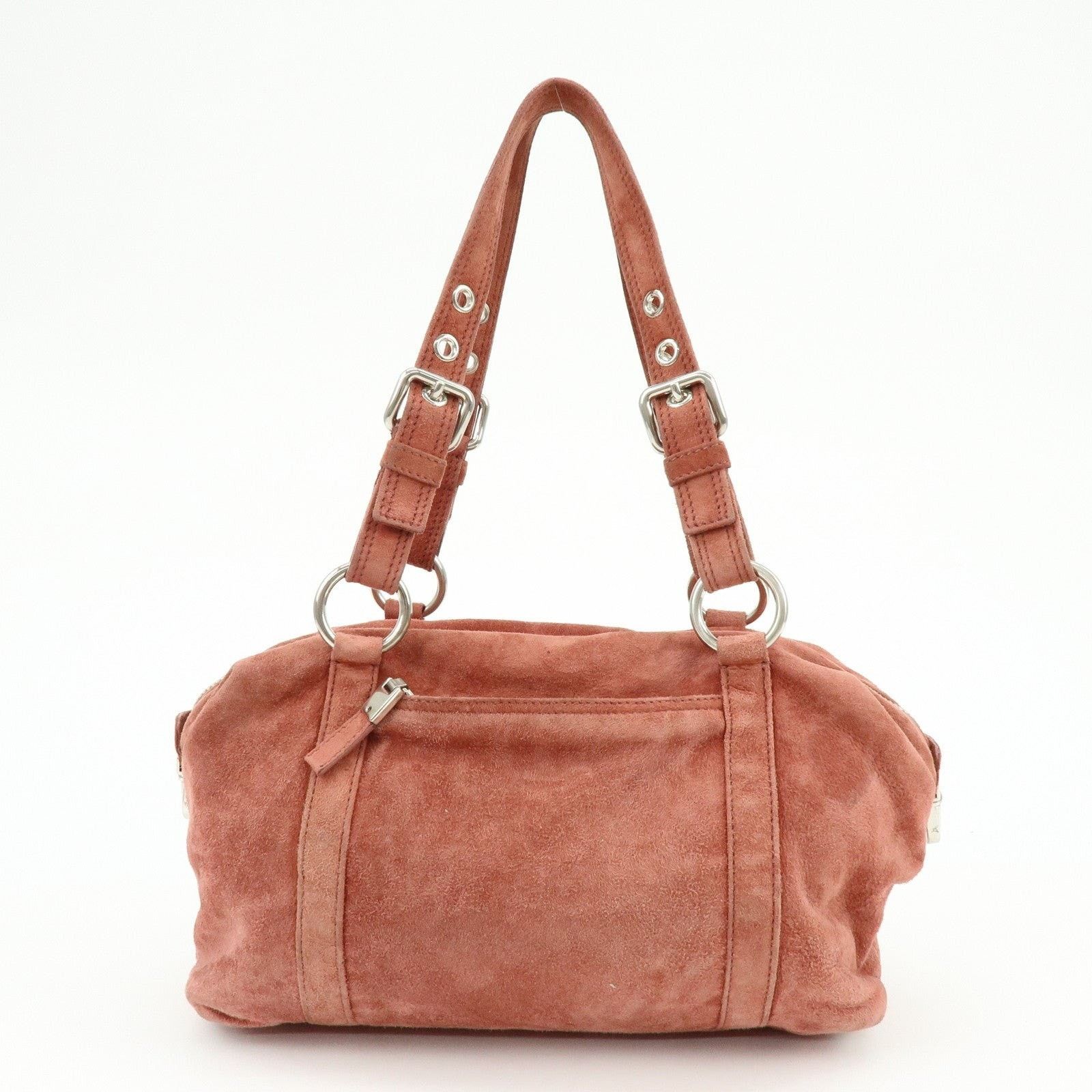 Prada Prada Boston Suede Shoulder Bag Pink Size ONE SIZE - 2 Thumbnail