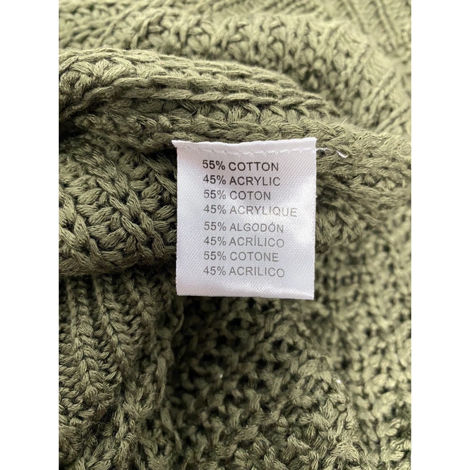 Vintage Impressions Green Chunky Knit Cotton Blend Pullover Sweater S/M Size S / US 4 / IT 40 - 6 Thumbnail