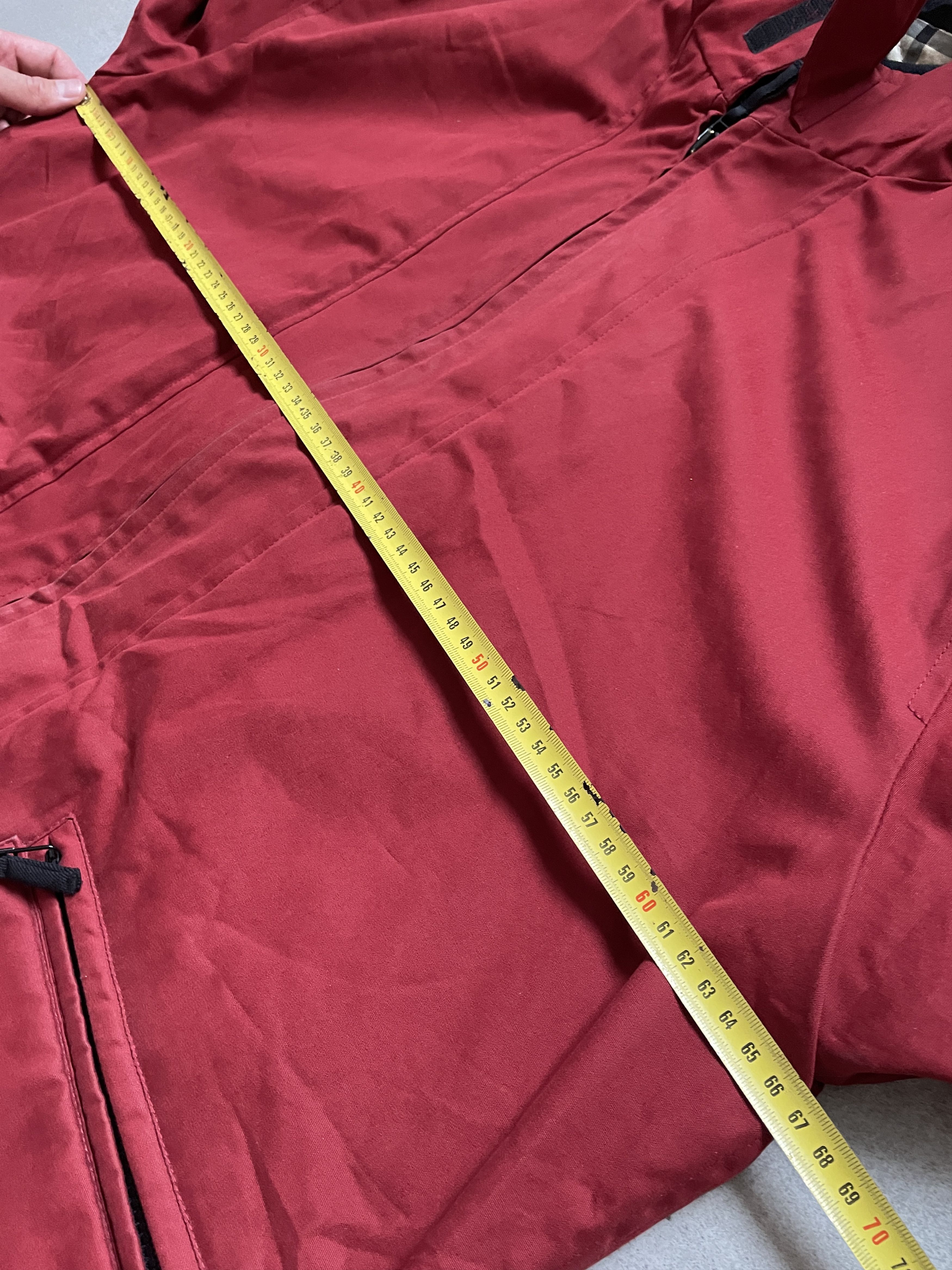 Burberry × Vintage VINTAGE 90S BURBERRYS OLD MONEY BURGUNDY FLEECE COAT JACKET Size US XL / EU 56 / 4 - 11 Thumbnail