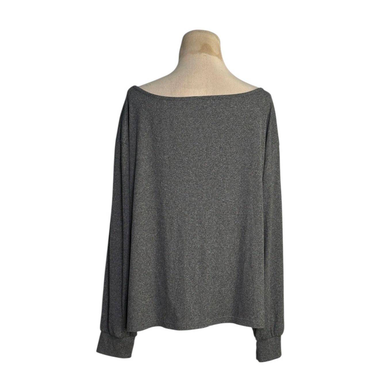 Shein Shein gray long sleeves boat neck top size Large Size L / US 10 / IT 46 - 2 Thumbnail