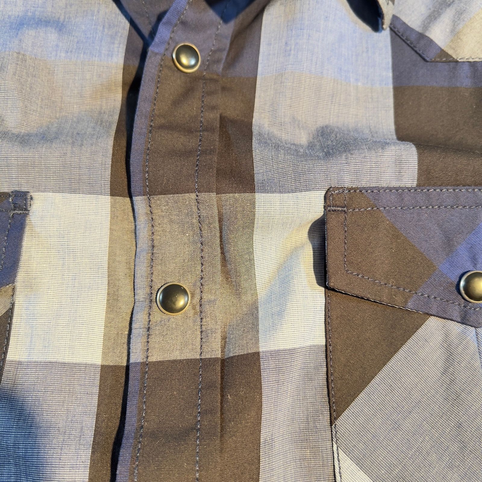 Other Coastal Metal Pearl Snap Button Shirt Men Medium Blue Check Size US M / EU 48-50 / 2 - 6 Thumbnail