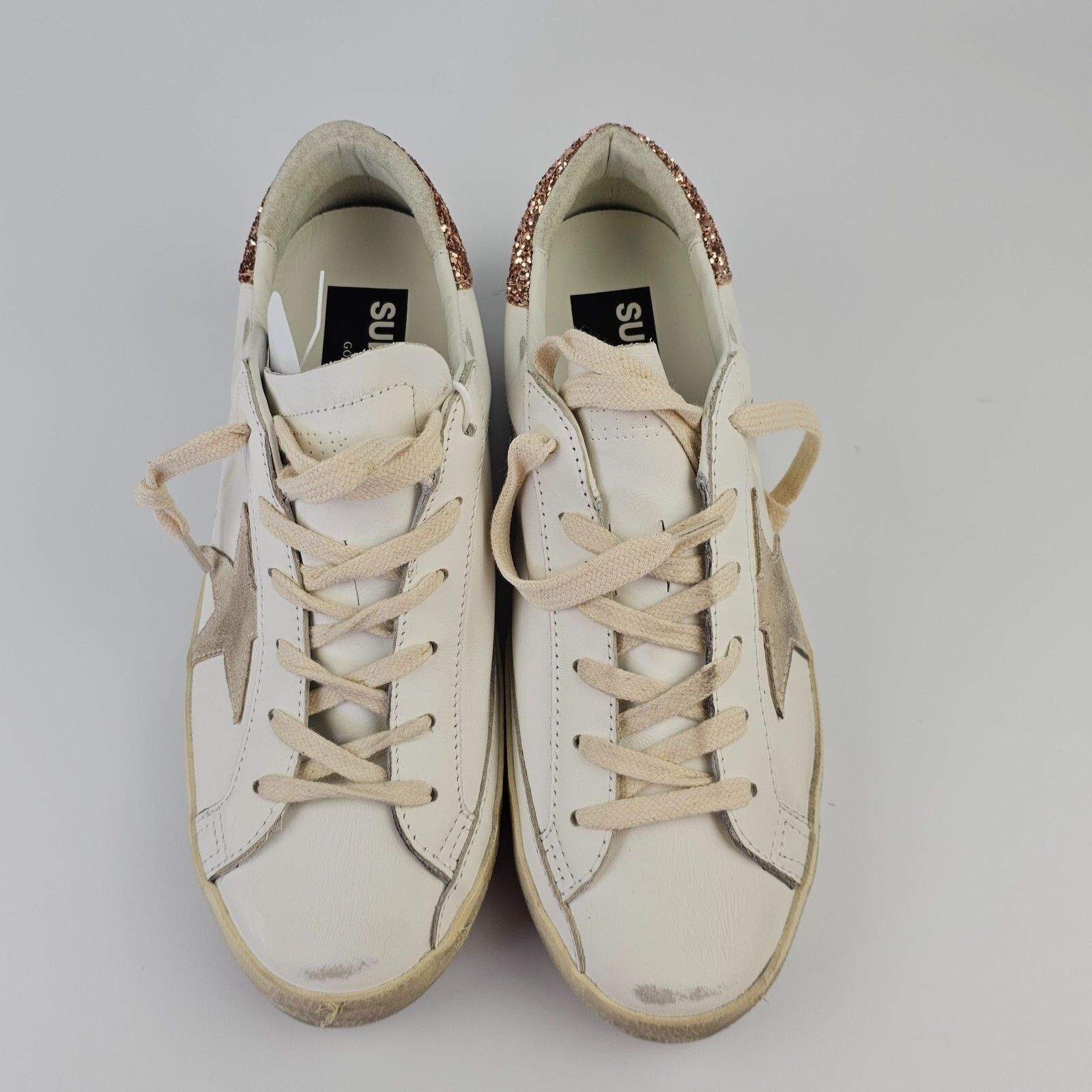 GOLDEN GOOSE Super-Star White/Pearl Glitter Sneakers