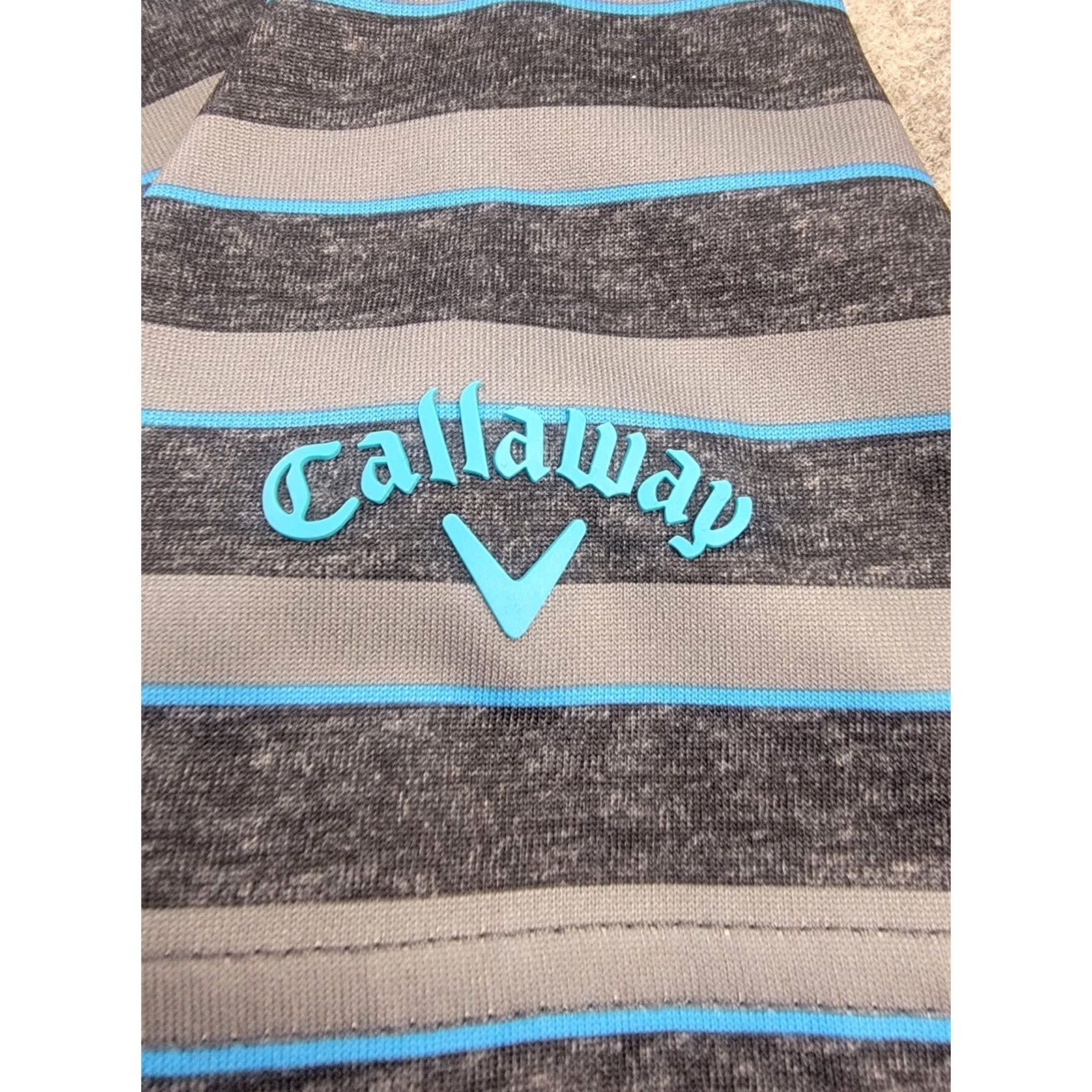 Callaway VINTAGE? No. Callaway Golf Polo Mens 2XL Gray Blue Stripe Upti-Dri Sports Outdoor Casual Size US XXL / EU 58 / 5 - 4 Thumbnail