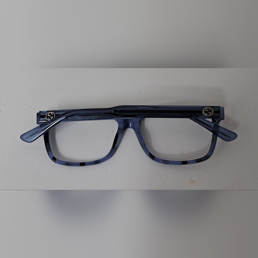 Gucci Gucci Eye Glasses Frames Blue Black Italy Rectangle GG 3765 Size ONE SIZE - 6 Thumbnail