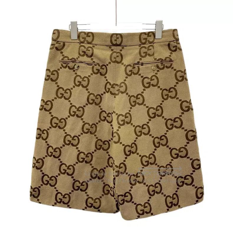 Gucci Gucci Brown logo jacquad full print cotton casual shorts Size US 34 / EU 50 - 2 Thumbnail