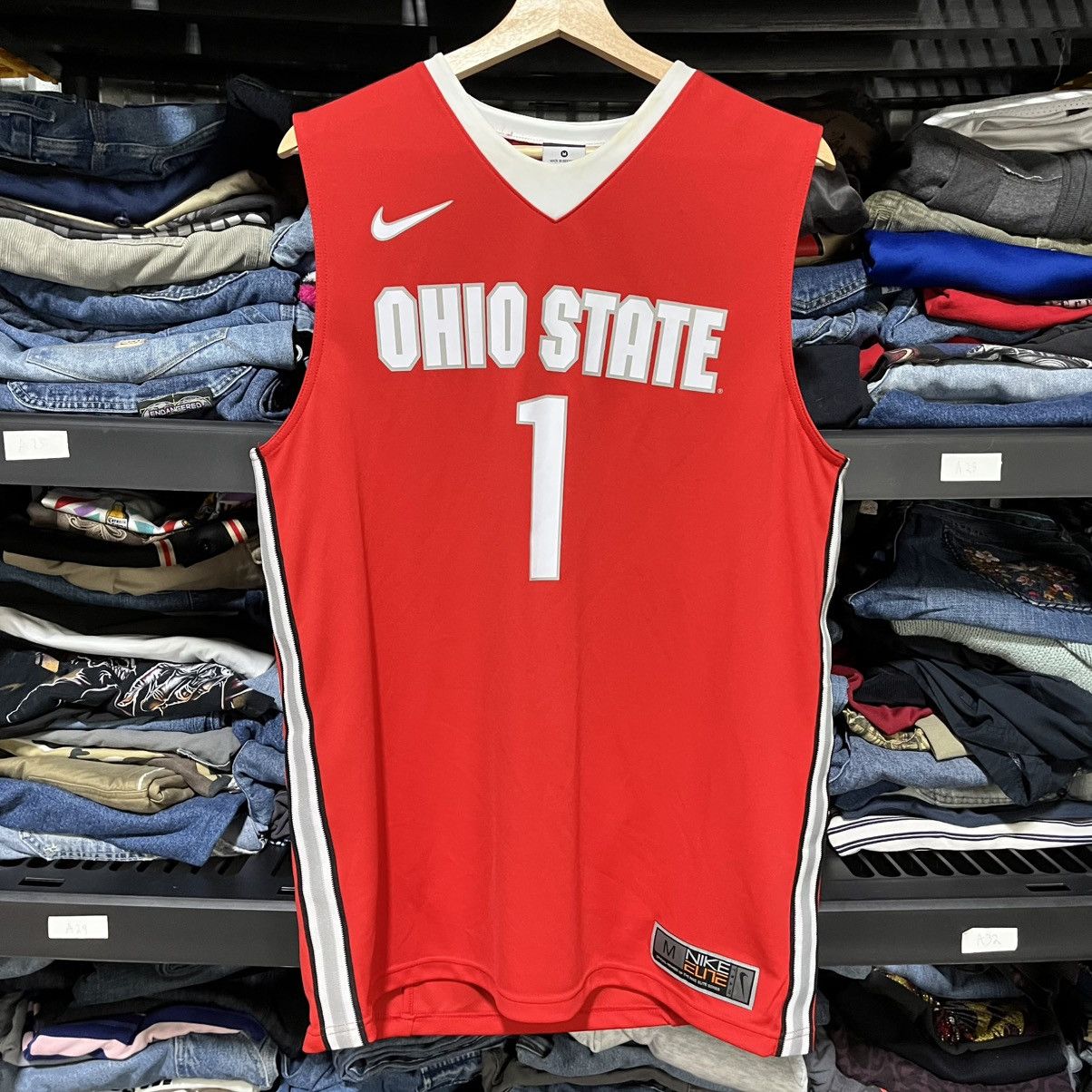 Nike Nike Elite Ohio State #1 Basketball Jersey Medium Red White Size US M / EU 48-50 / 2 - 3 Thumbnail