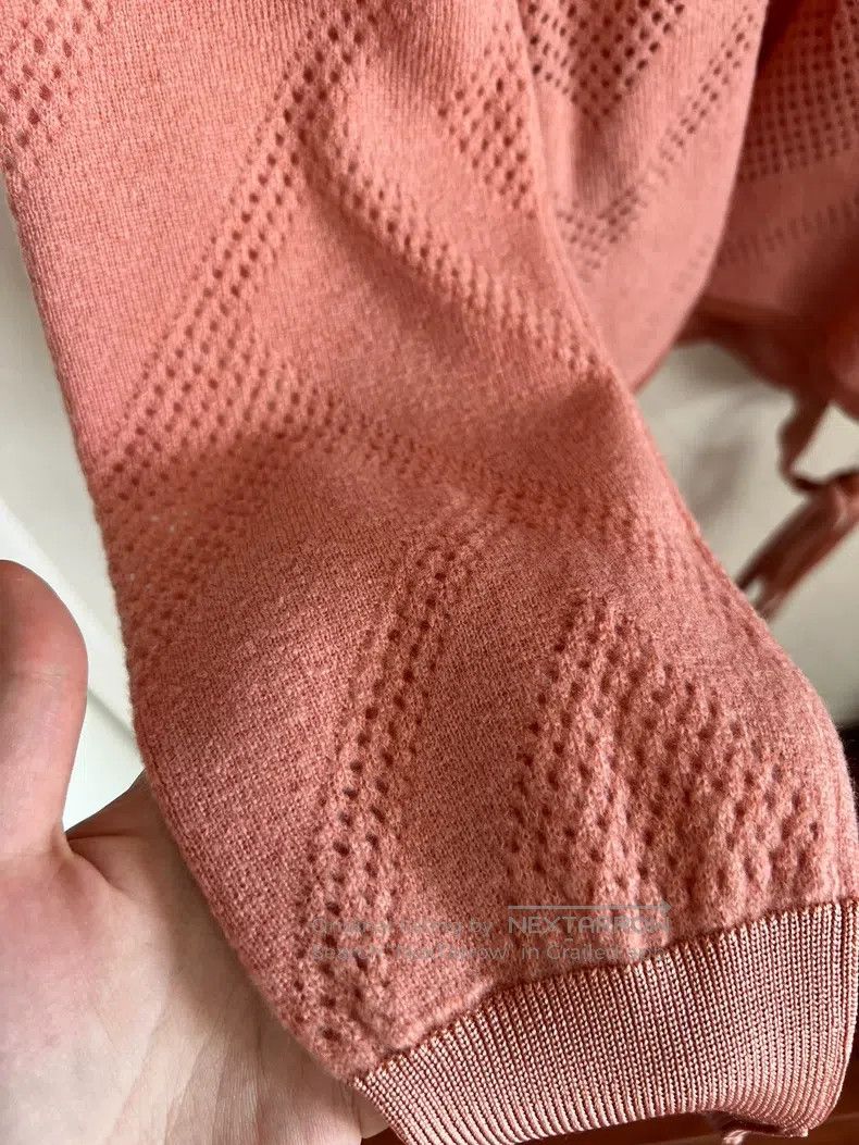 Hermes Hermes Wool sweater in exquisite orange-pink Size XXS / US 00 / IT 34 - 7 Thumbnail