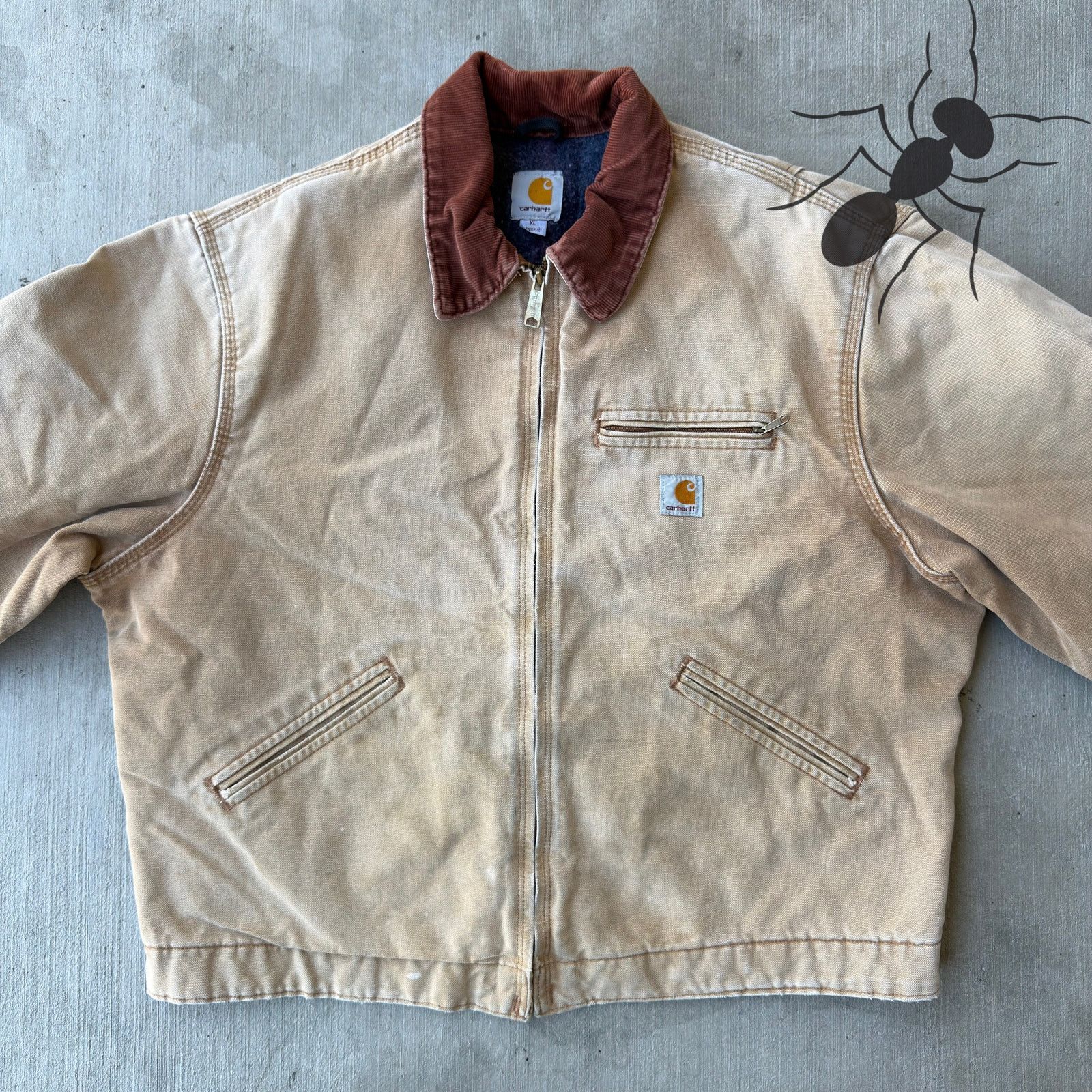 Carhartt × Vintage Vintage Y2K Carhartt RNJ001 Brown detroit BRN work jacket Size US XL / EU 56 / 4 - 3 Thumbnail
