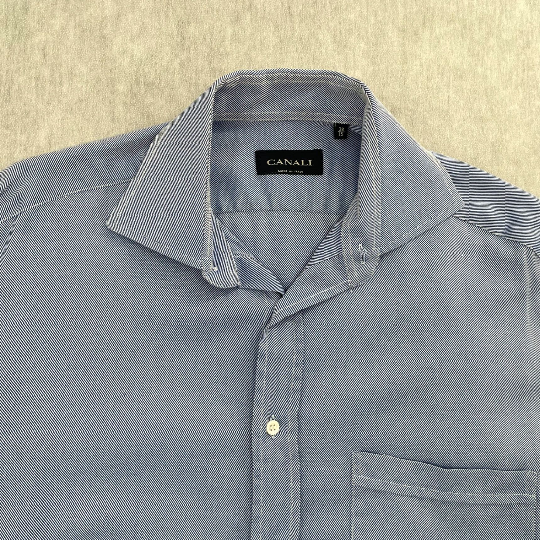 Canali VINTAGE Canali Shirt Adult 15/38 Blue Button Up Dress Shirt French Cuff Mens M Size 40R - 3 Thumbnail