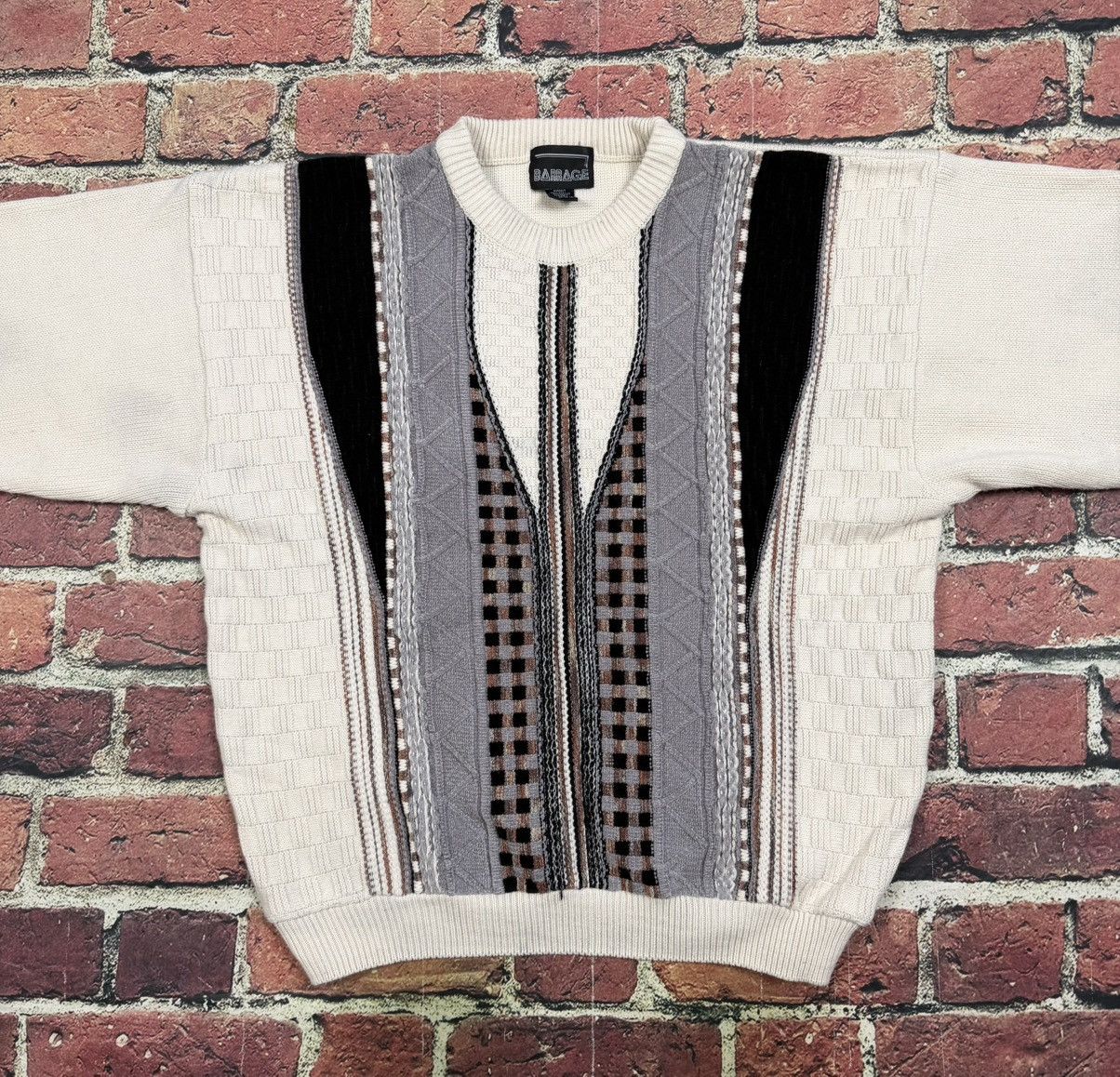 Other Vintage Barrage Sweater Geometric 3D Textured Coogie Style Size US XL / EU 56 / 4 - 2 Thumbnail