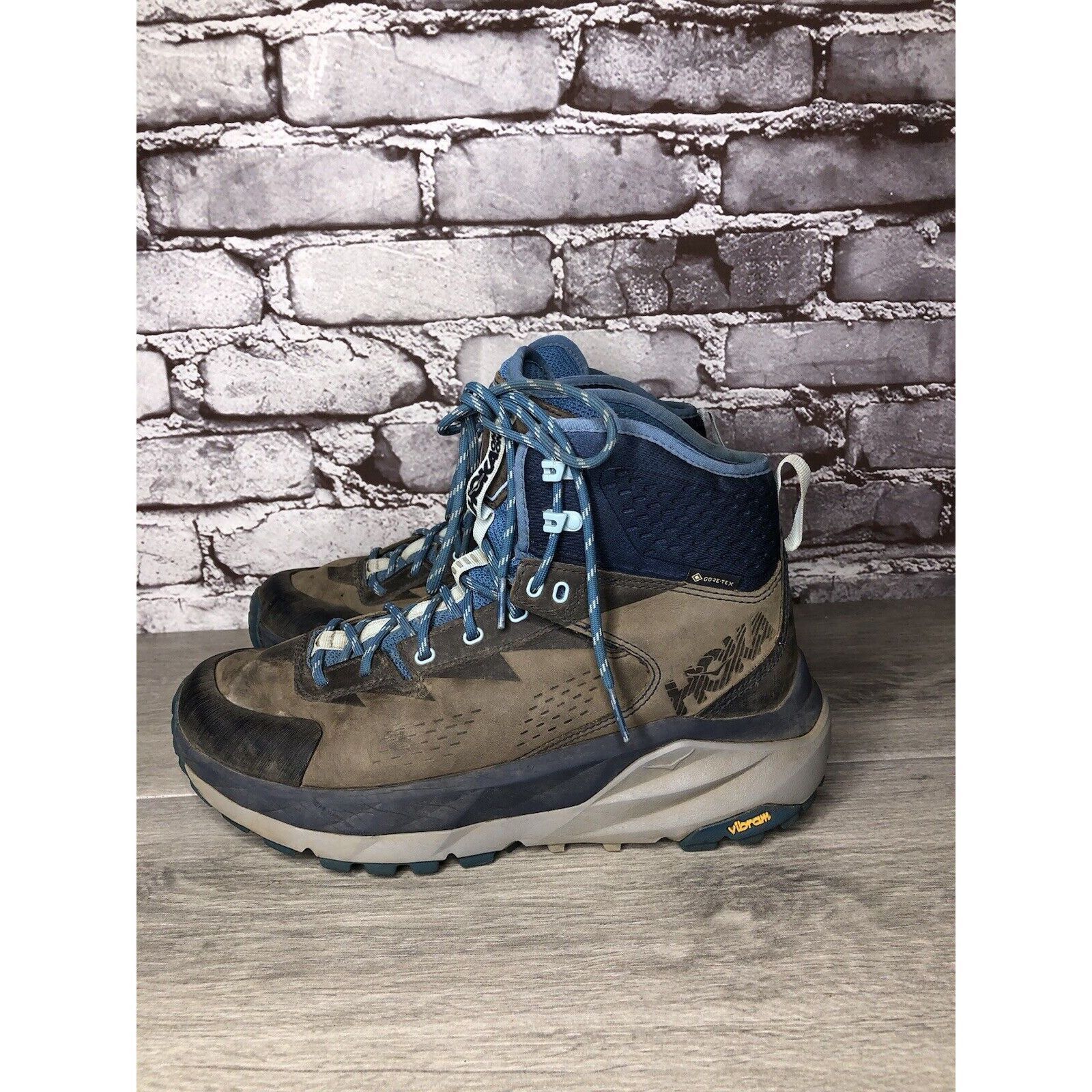 Hoka Men's Hoka One One Kaha GTX Gore-Tex Blue & Gray Mid Hiking Size US 8 / IT 38 - 23 Thumbnail
