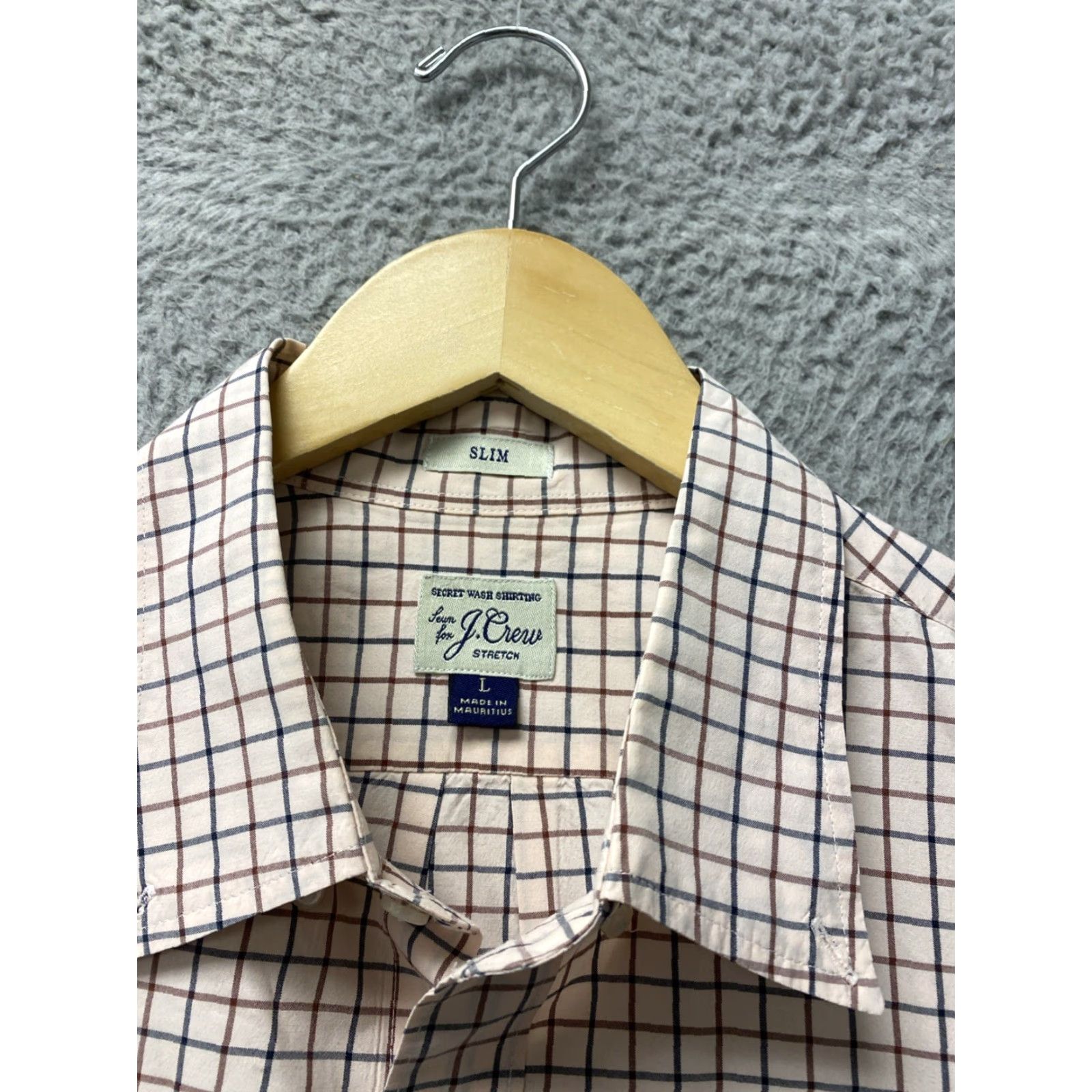 J.Crew J Crew Button Shirt Men’s L Peach Slim Fit Check /158-34 Button-Up Long Sleeve Cotton Slimming Size US L / EU 52-54 / 3 - 4 Thumbnail