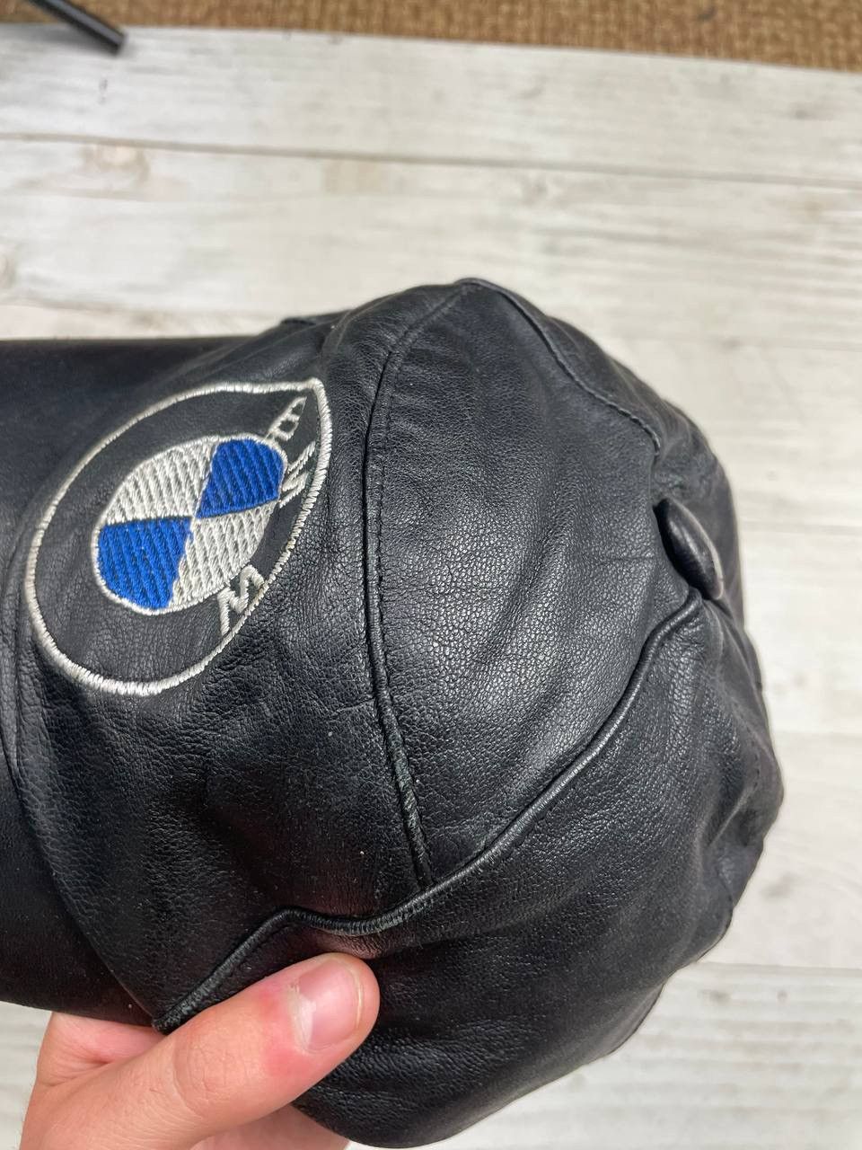 Vintage Vintage BMW Leather Cap 90s Racing NASCAR Size ONE SIZE - 4 Thumbnail