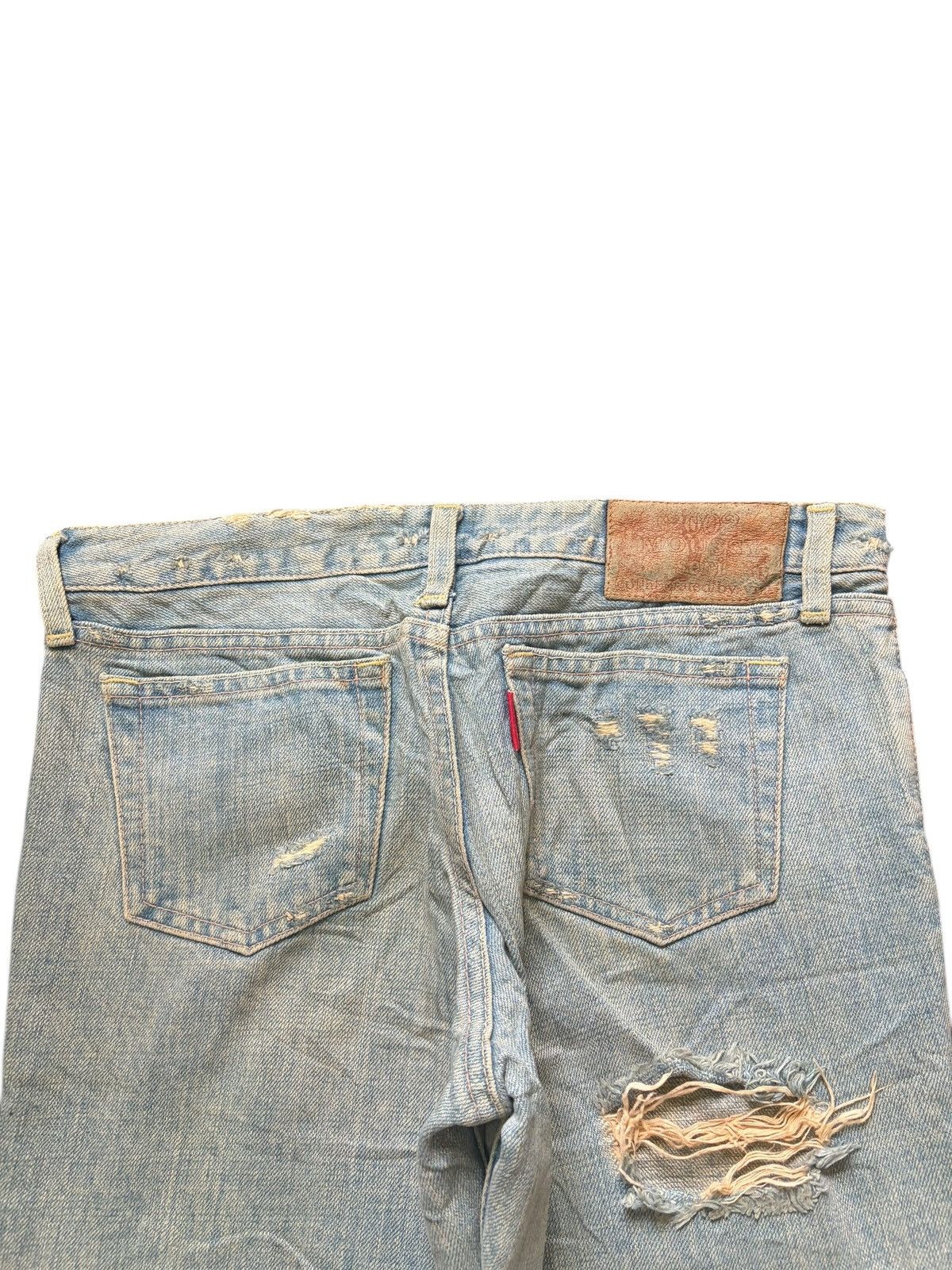 MOUSSY Vintage Japanese Moussy Distressed Flare Jeans Size 29" - 4 Thumbnail