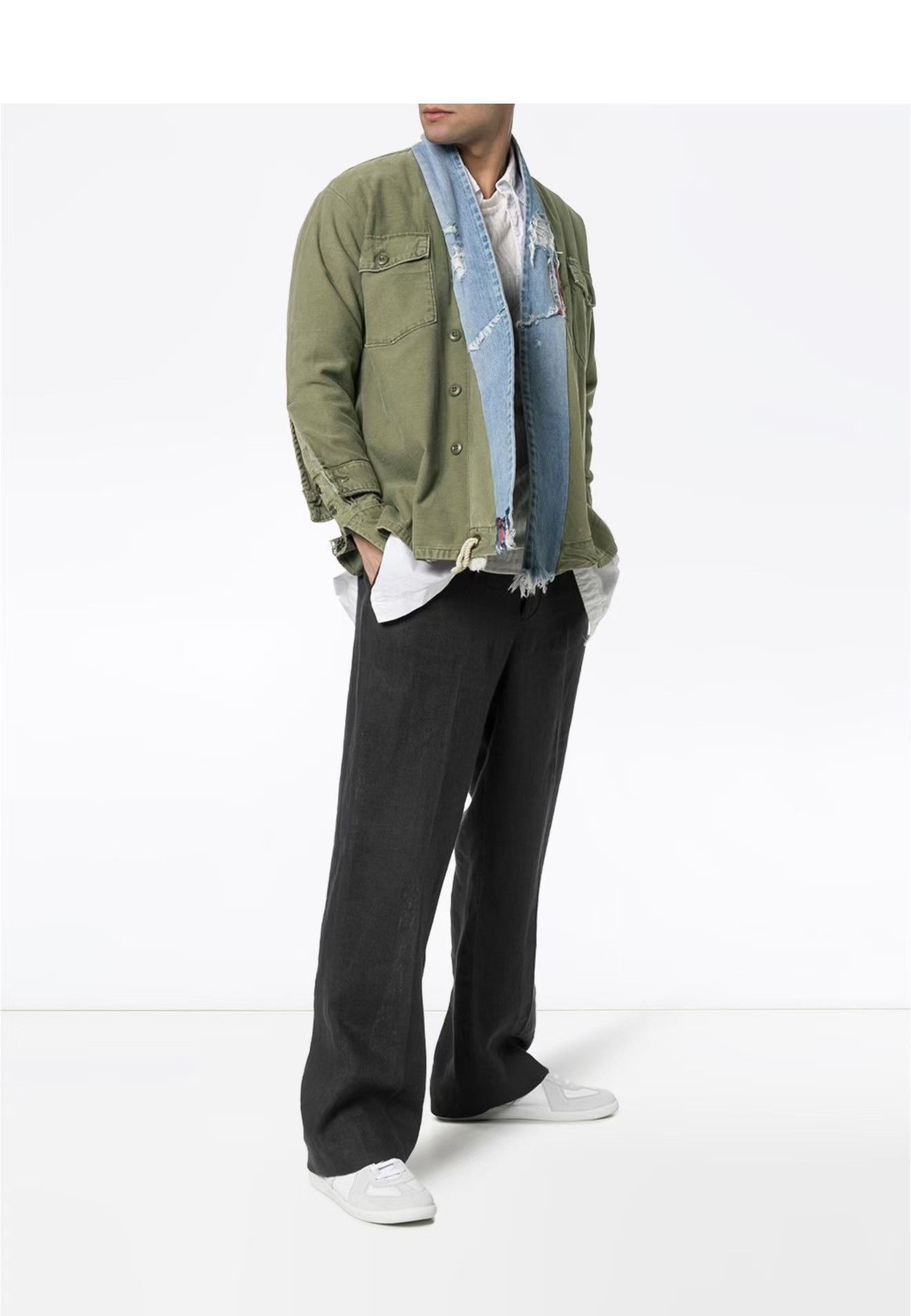 Greg Lauren Greg Lauren Contrast Denim Lapel Brigade Jacket Nextarrow-2 Size US M / EU 48-50 / 2 - 6 Thumbnail