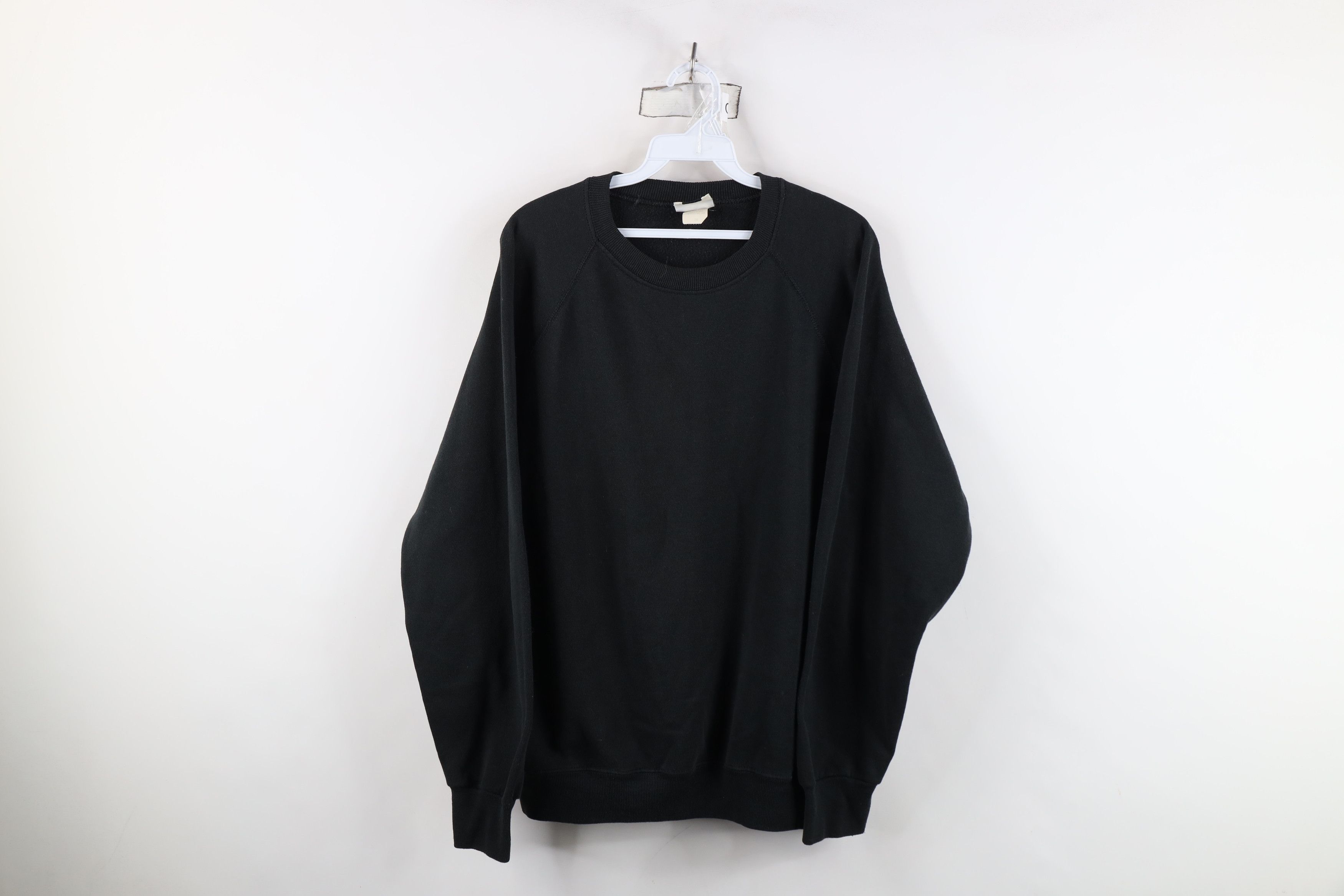 Vintage Vintage 90s Streetwear Blank Crewneck Sweatshirt Black USA Size XXL / US 16-18 / IT 52-54 - 1 Thumbnail