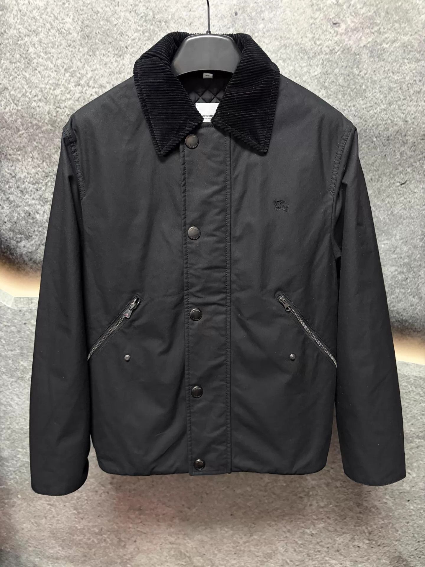 Burberry Black Corduroy Collar Button-Up Light Jacket S Size US S / EU 44-46 / 1 - 1 Thumbnail