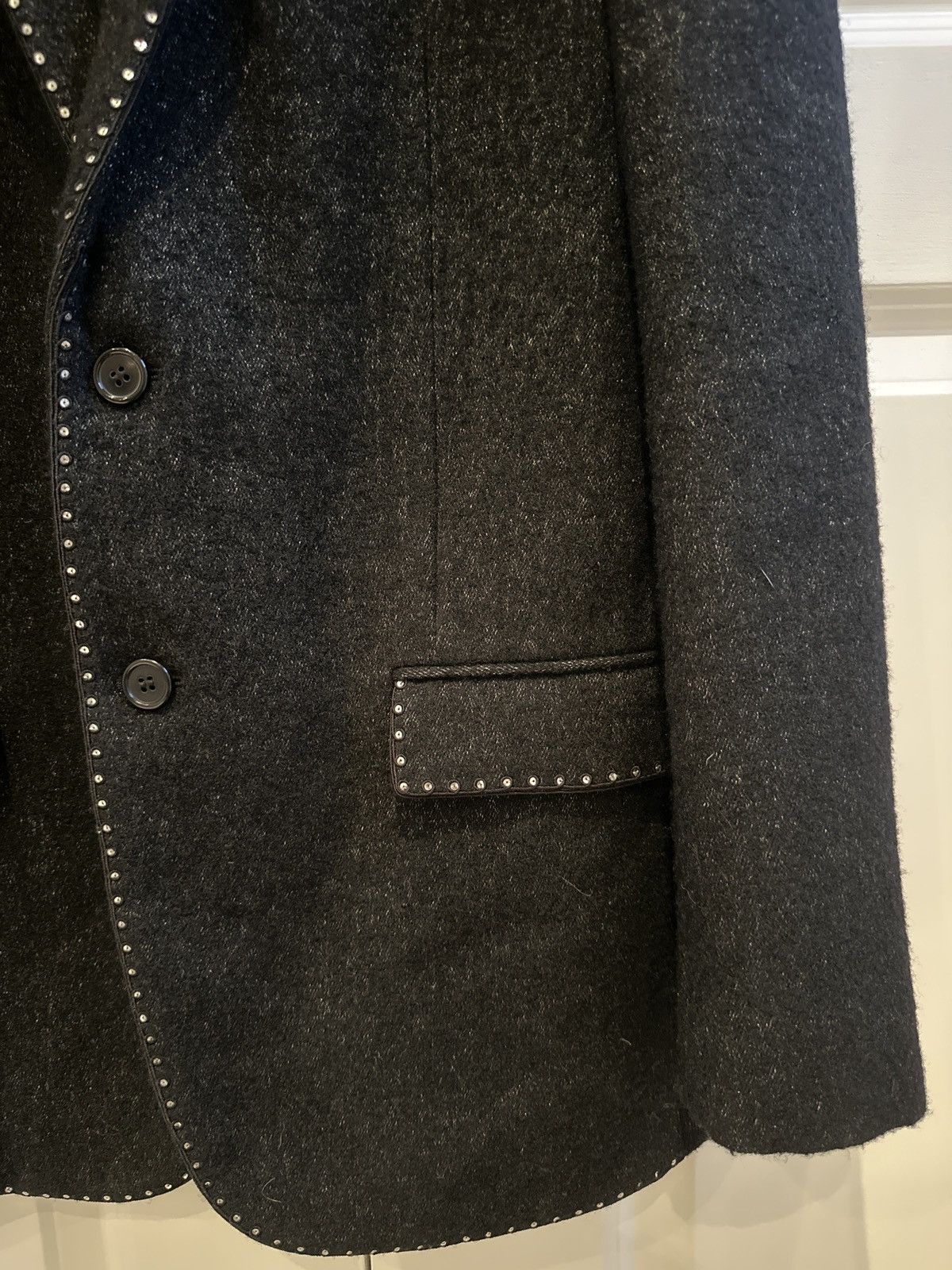 Saint Laurent Paris Studded Blazer Size 48L - 2 Thumbnail