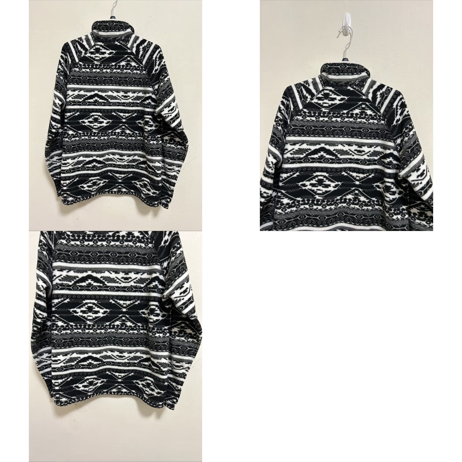 Eddie Bauer Eddie Bauer Fleece Sweater Womens Large Black 1/4 Zip Pullover Jacket Aztec Pattern Size L / US 10 / IT 46 - 8 Thumbnail