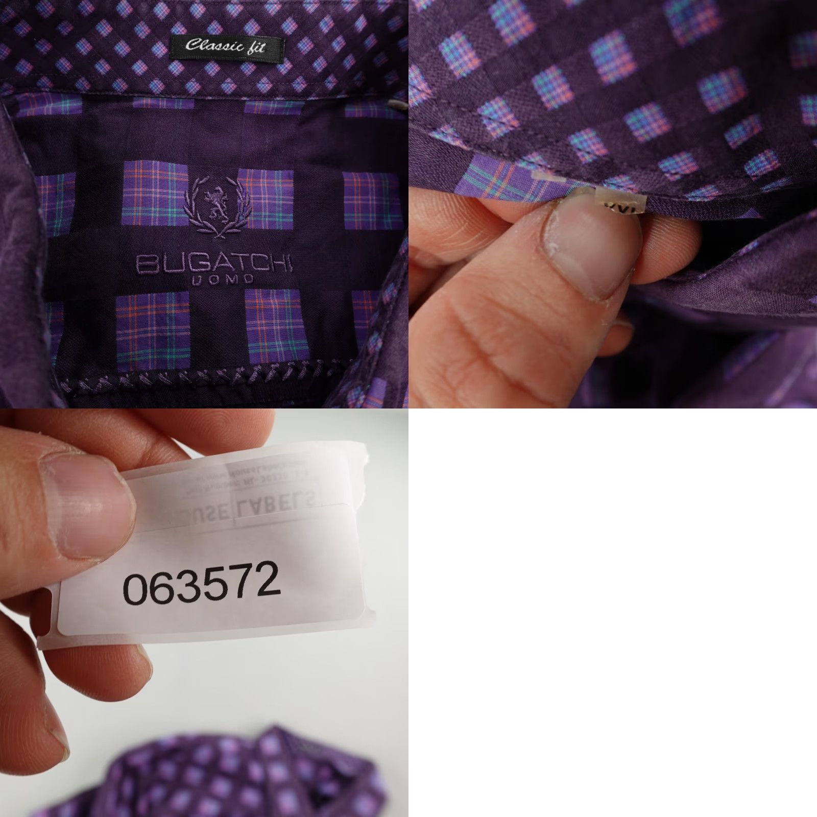 BUGATCHI VINTAGE Bugatchi Uomo Shirt Men 2XL Long Sleeve Purple Plaid Classic Fit Button-Up Business Casual Formal Party Cocktail Workwear Size US XXL / EU 58 / 5 - 8 Thumbnail