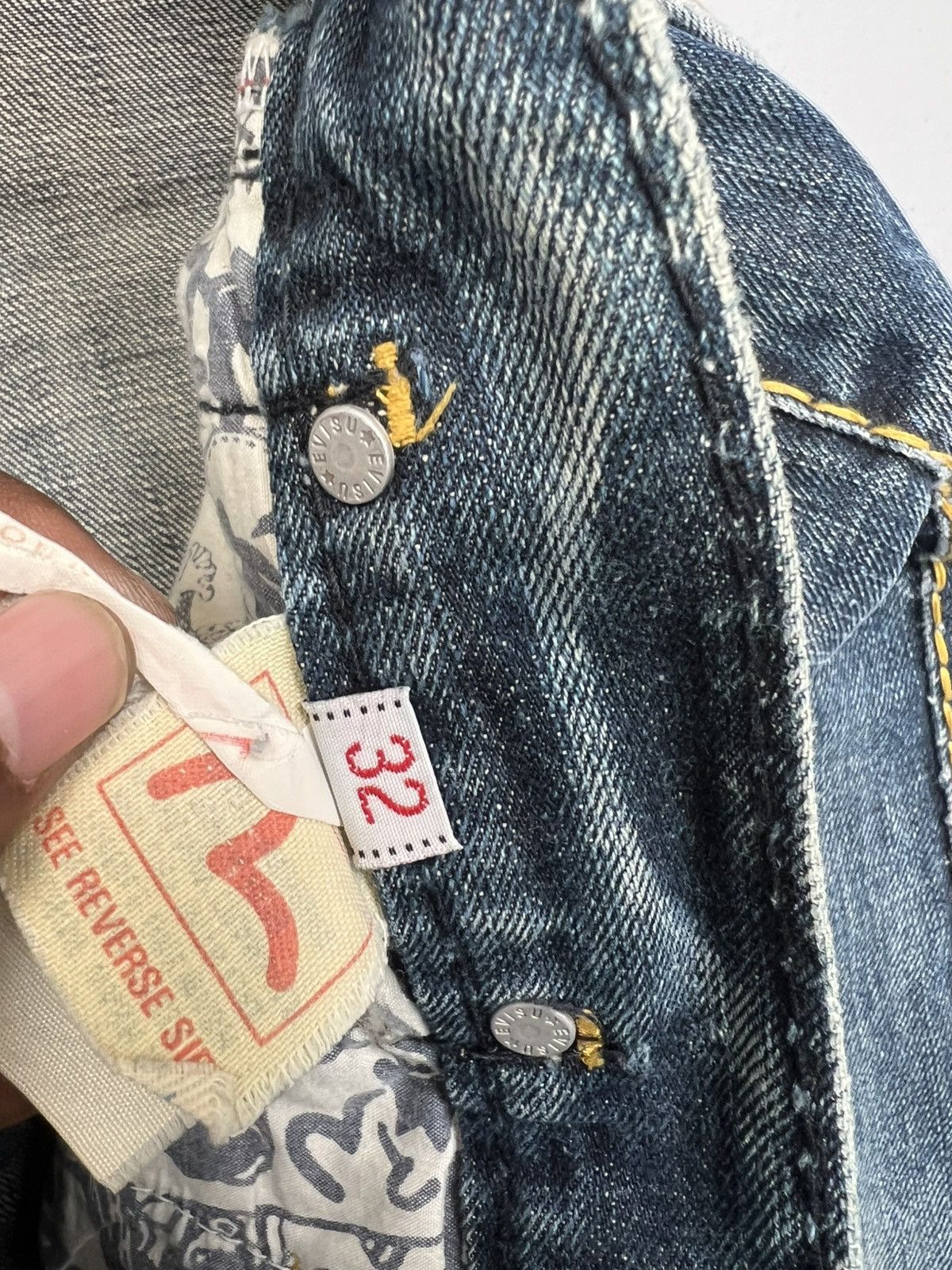 Vintage Vintage Evisu genes inspired spell out embroidered denim Size US 32 / EU 48 - 6 Thumbnail