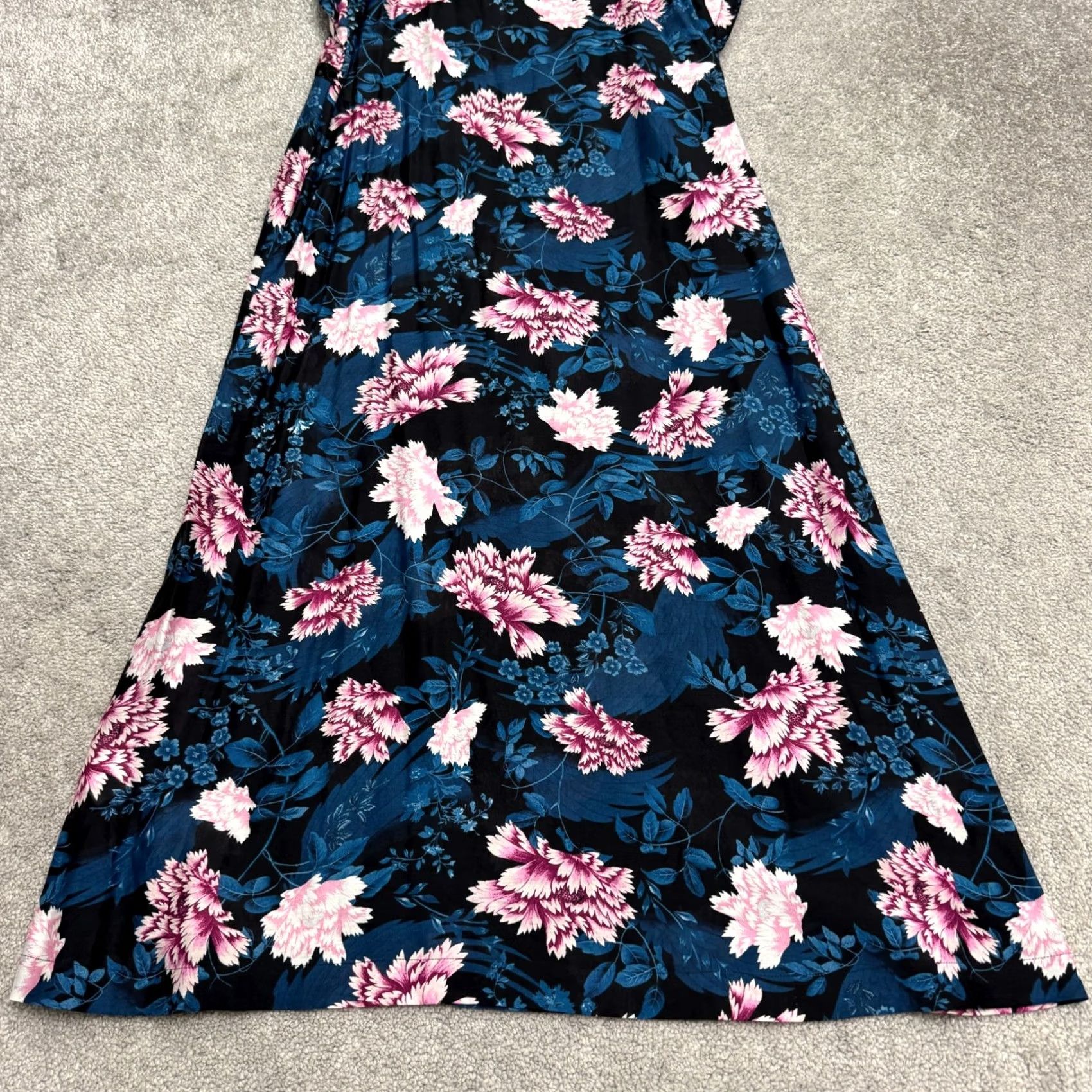 Vintage Seafolly Moonflower Floral Midi Sun Dress Women XS Blue Silk Strappy Summer Boho Sleeveless Square Neck Size XS / US 0-2 / IT 36-38 - 6 Thumbnail