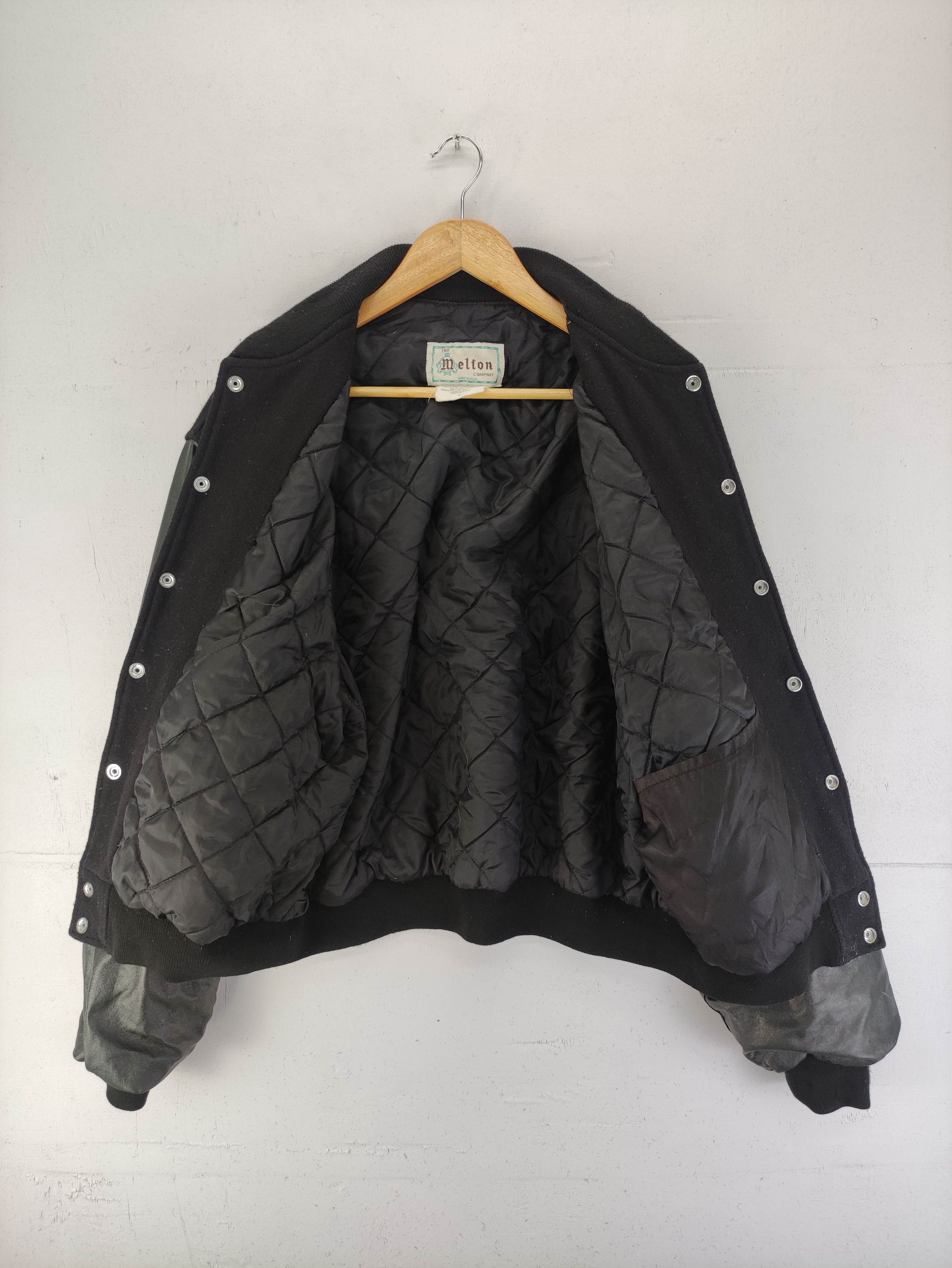 Japanese Brand Vintage 90s Melton Varsity Jacket Wool Leather Sleeve Size US XL / EU 56 / 4 - 9 Thumbnail