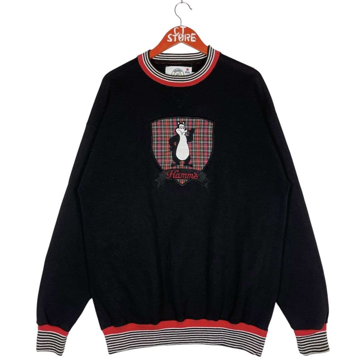 Vintage Vintage 90s Hamm’s Bear Crewneck Sweatshirt Size US L / EU 52-54 / 3 - 1 Thumbnail