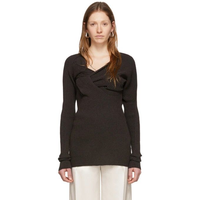 Bottega Veneta o1y0725 Mini Dress in Chocolate Brown Size XS / US 0-2 / IT 36-38 - 1 Thumbnail