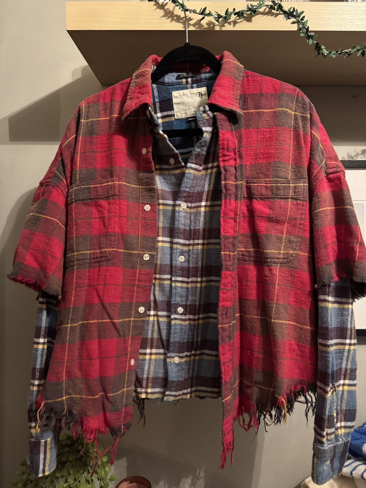 R13 Plaid Check Layered Shirt Size US M / EU 48-50 / 2 - 2 Thumbnail