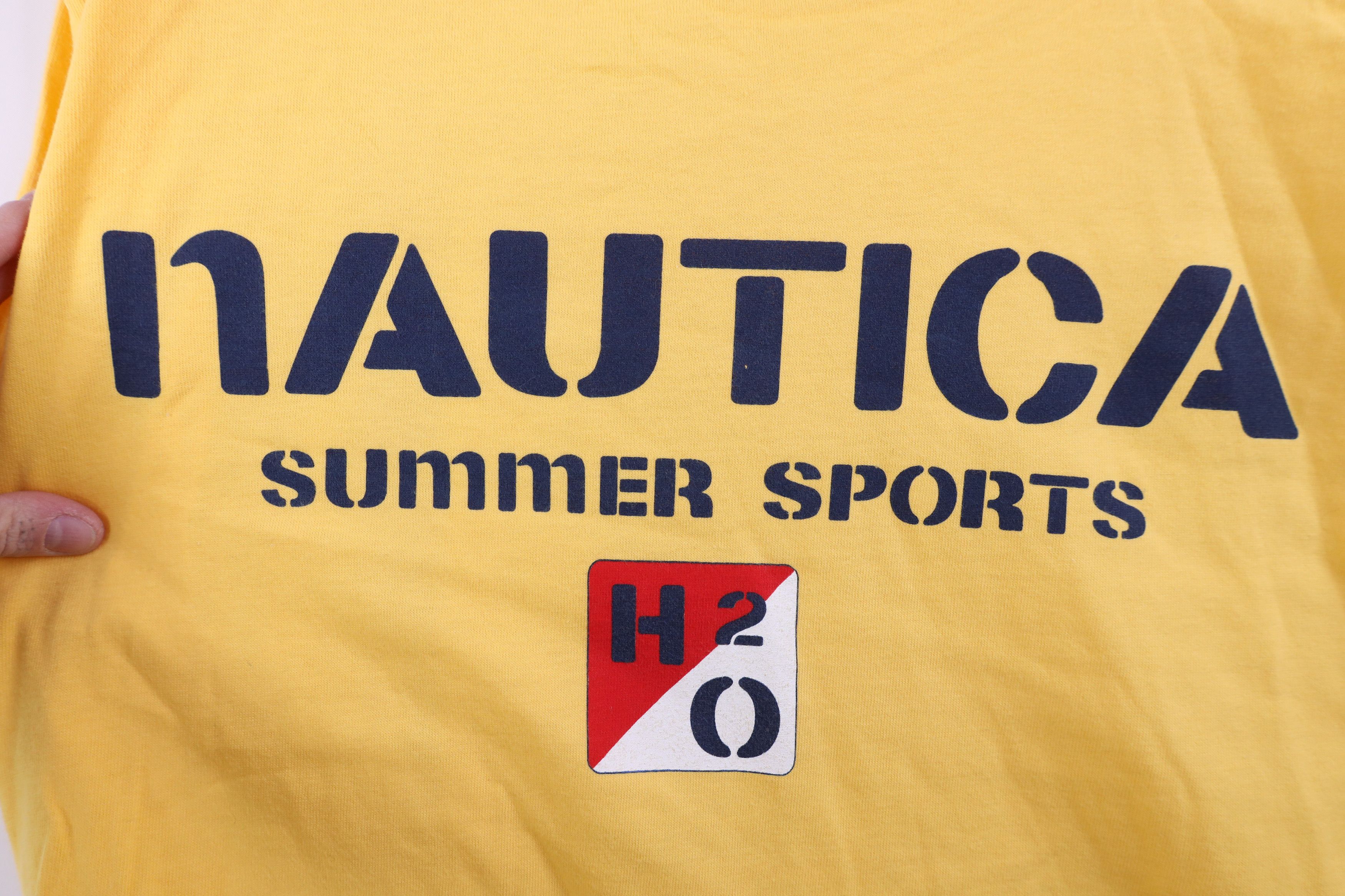 Nautica Vintage 90s Nautica Sailing Baggy Fit T-Shirt Yellow USA Size US L / EU 52-54 / 3 - 4 Thumbnail