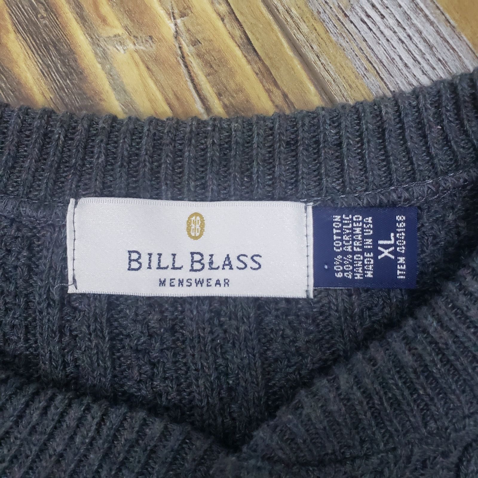 Bill Blass × Vintage Vintage Bill Blass Sweater 90s Hand Framed USA Made Henley Size US XL / EU 56 / 4 - 10 Thumbnail