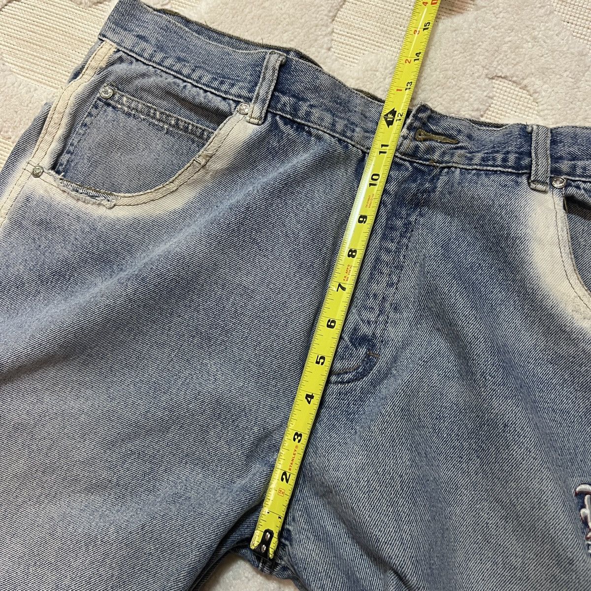 Karl Kani Crazy Vintage Y2K Karl Kani Embroidered Jean Shorts Size US 37 - 18 Thumbnail