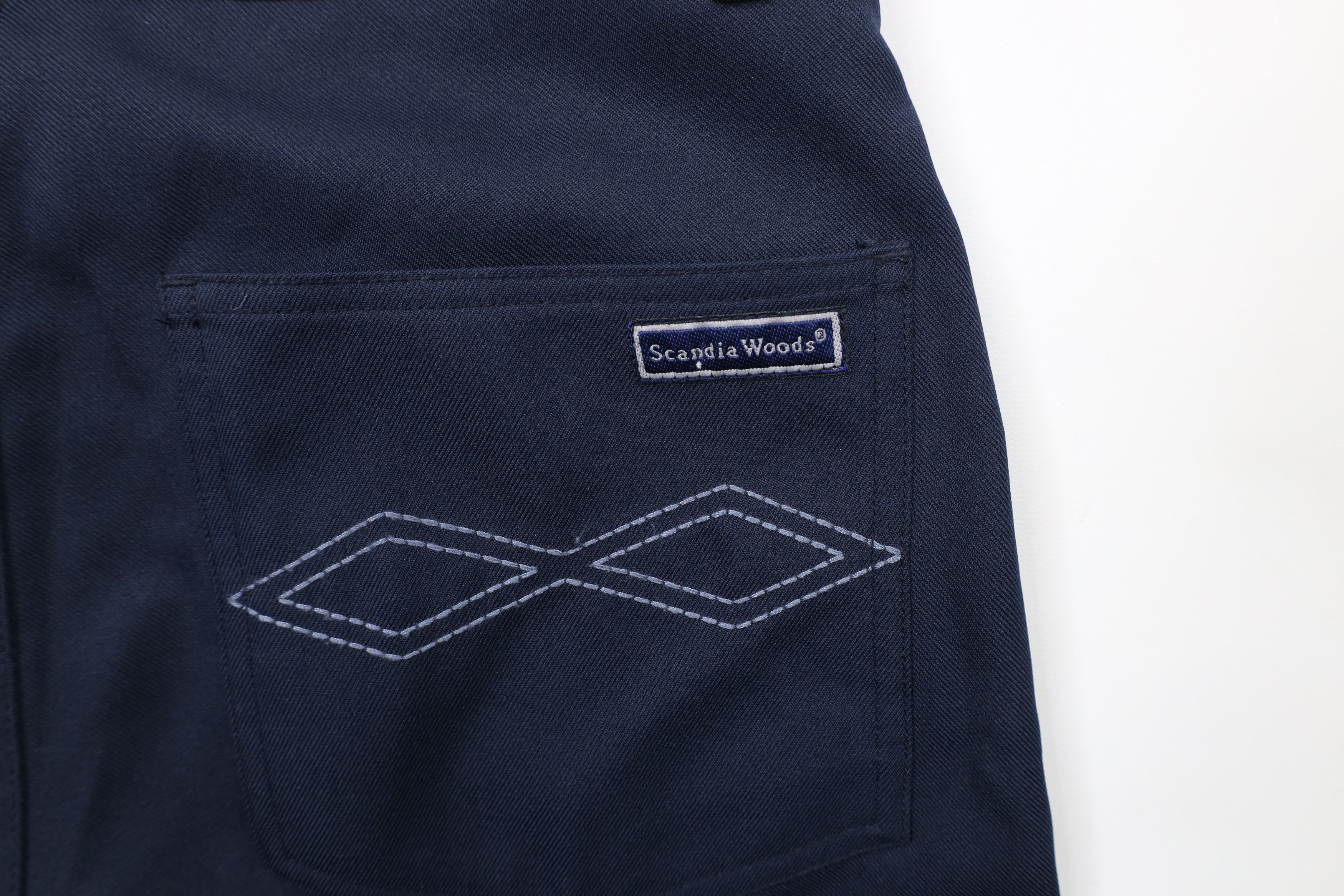 Vintage Vintage 90s Streetwear Flared Wide Leg Chino Pants Navy Blue Size US 30 / EU 46 - 13 Thumbnail