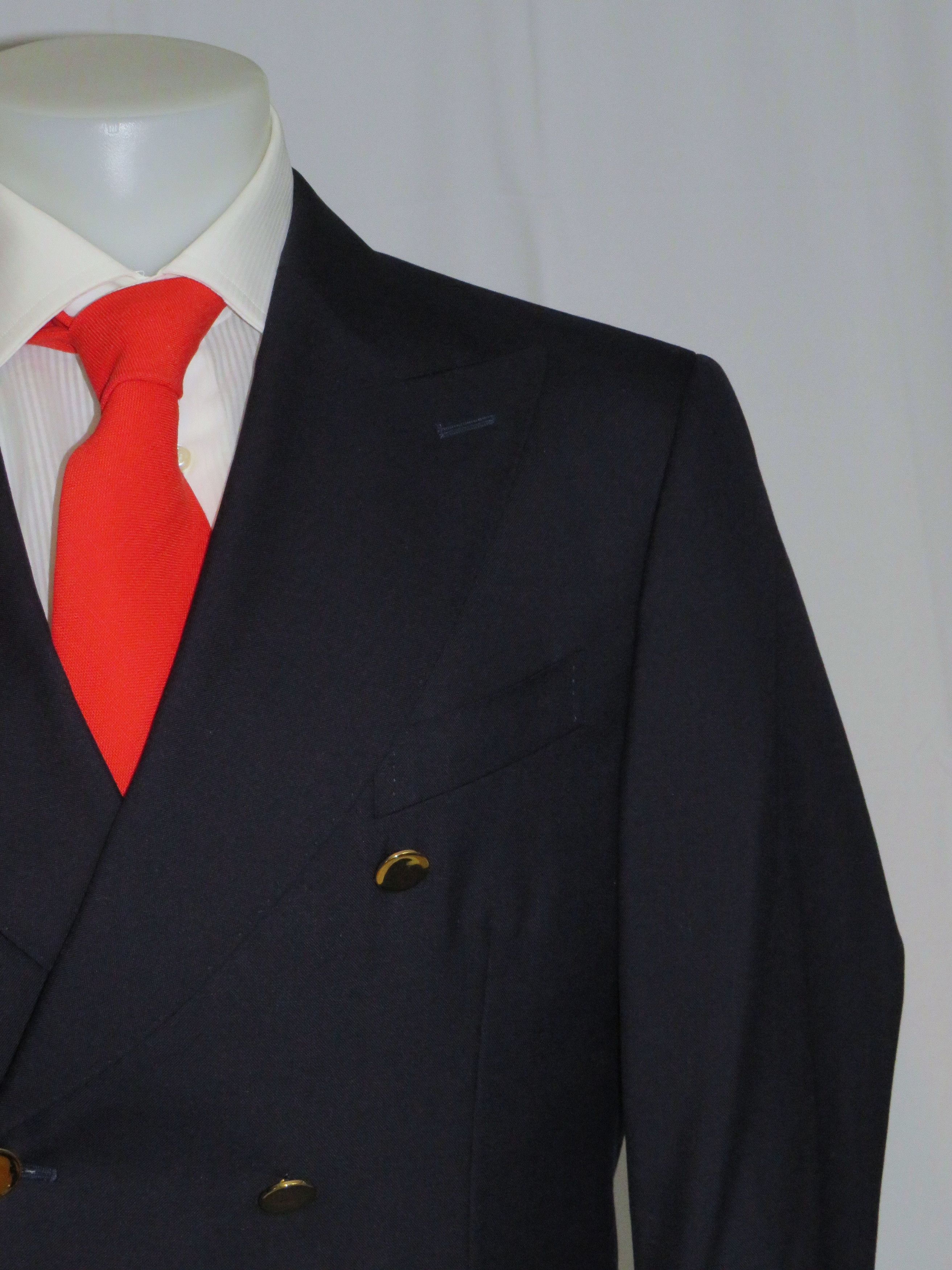 Other Alex Hitz Navy Gold Button Double Breasted Blazer 40S Size 40S - 3 Thumbnail